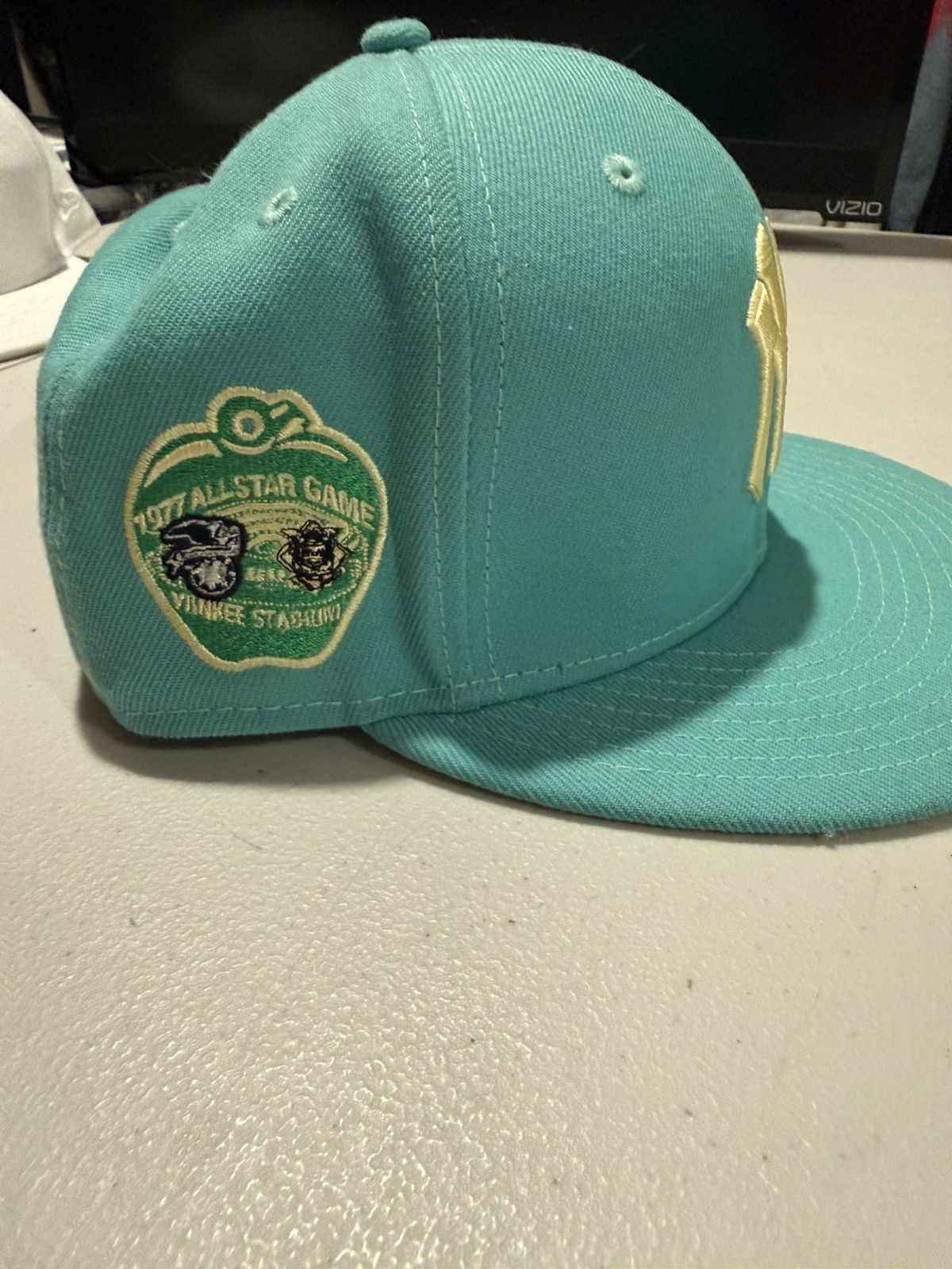 New Era 1977 all star game yankee stadium mint green hat | MLB Size ONE SIZE - 7 Thumbnail