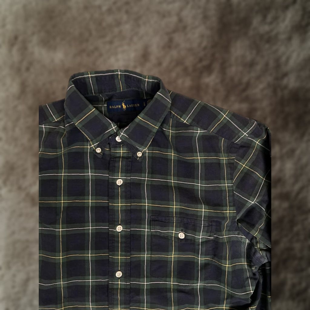 Ralph Lauren Ralph Lauren Shirt Mens Large Green Navy Tartan Plaid Button Down Long Sleeve Size US L / EU 52-54 / 3 - 1 Thumbnail
