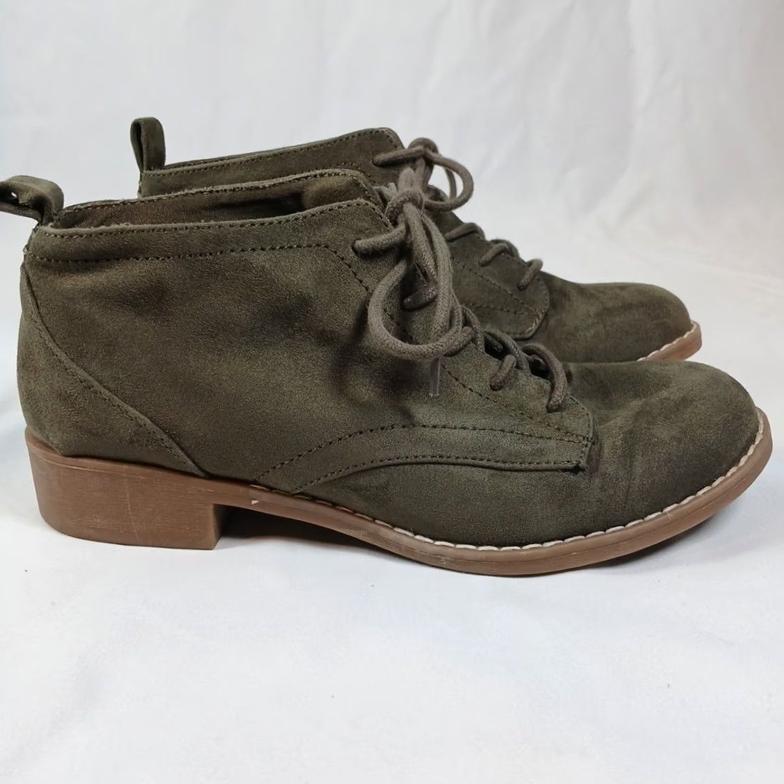 Olive Makalu California Women’s 6 Suede Lace-Up Ankle Boots Olive Casual Heel Wedge Pump Shoes Women Size US 6 / IT 36 - 5 Thumbnail