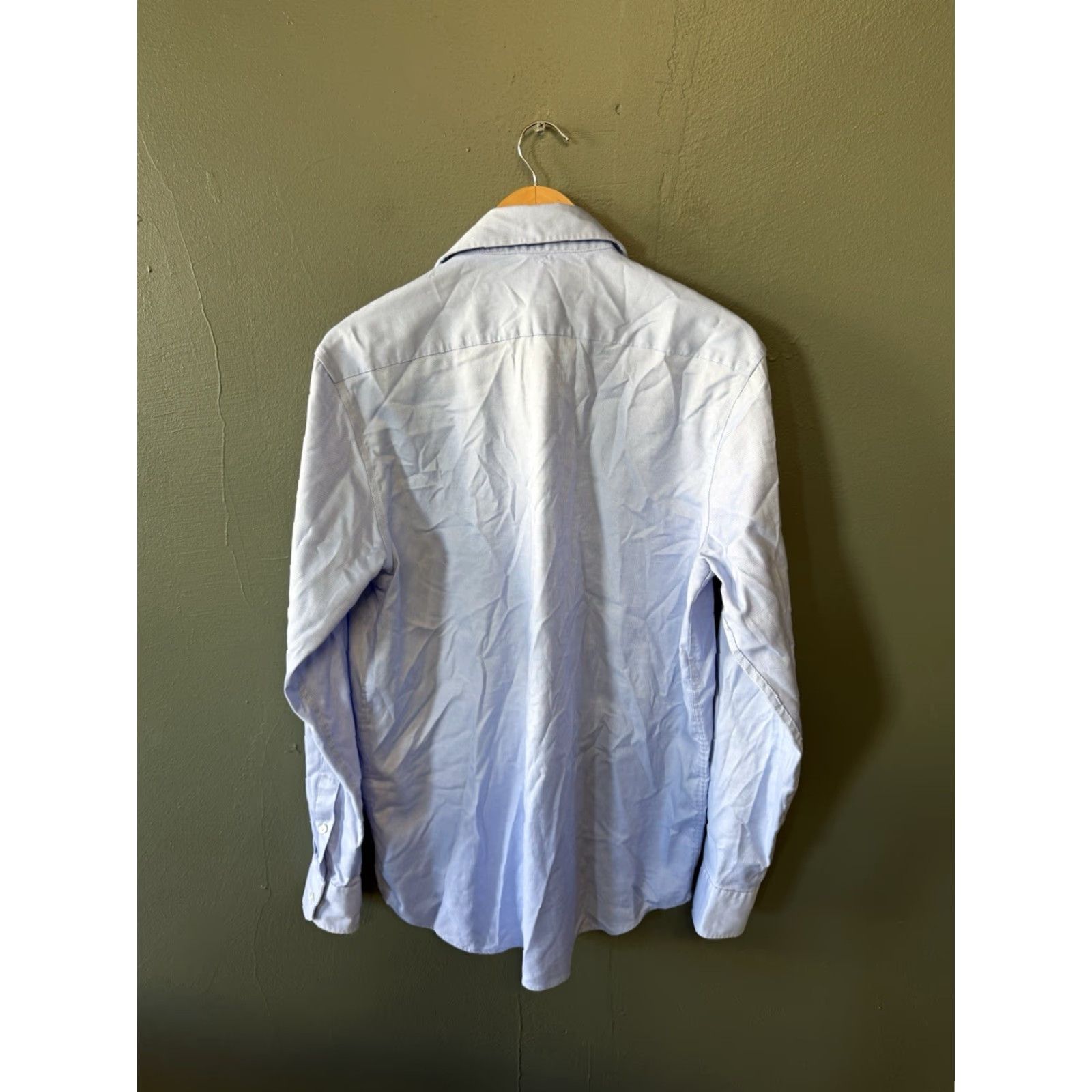 Zara Zara Mens Blue Long Sleeve Button-Up Shirt L Regular Fit Size US L / EU 52-54 / 3 - 2 Thumbnail
