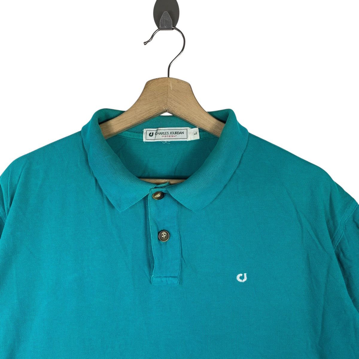 Charles Jourdan Vintage CHARLES JOURDAN MONSIEUR Plain Polo Tee Shirt Top Size US L / EU 52-54 / 3 - 4 Thumbnail