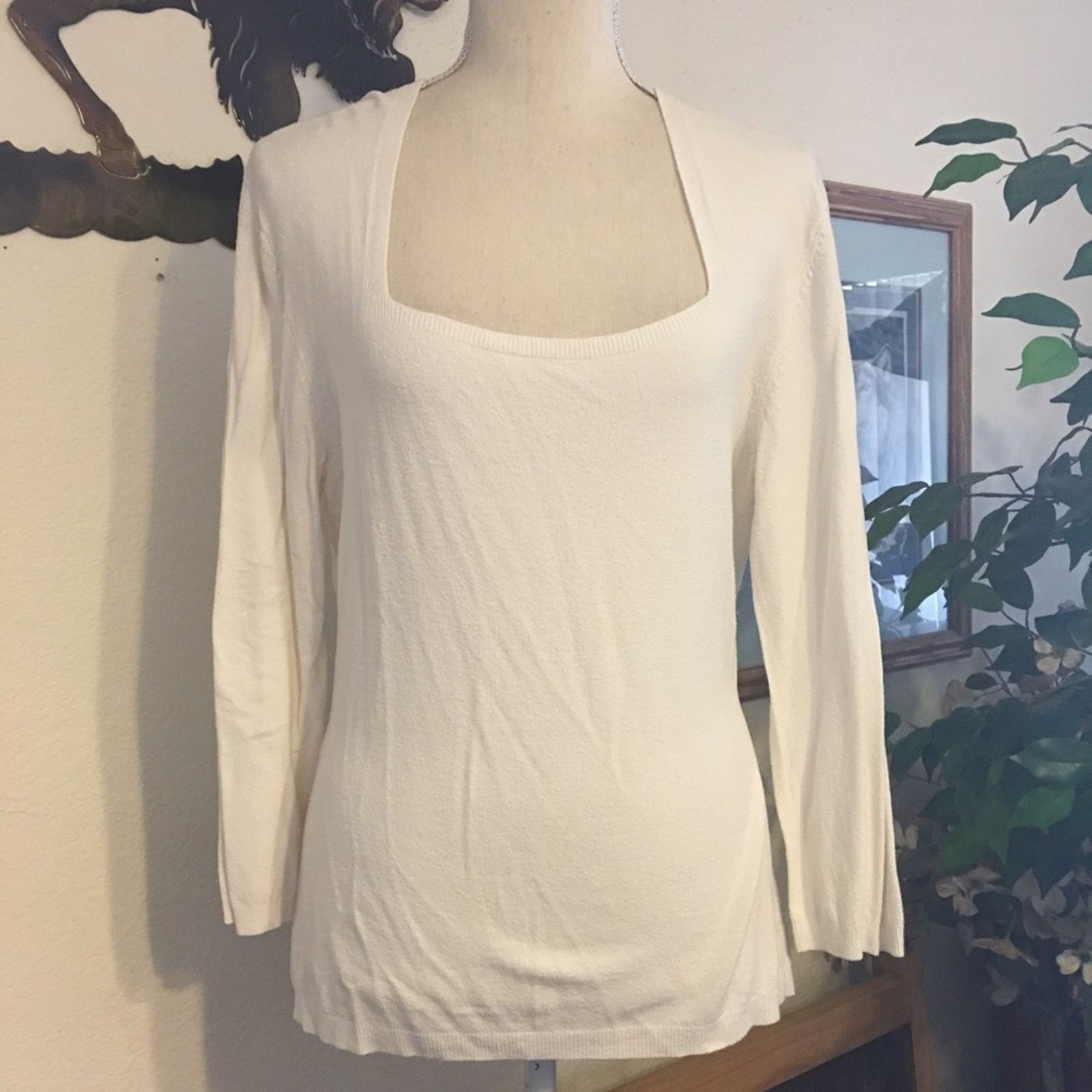 Vintage Hillard & Hanson cream soft stretchy sweater M Size M / US 6-8 / IT 42-44 - 1 Thumbnail