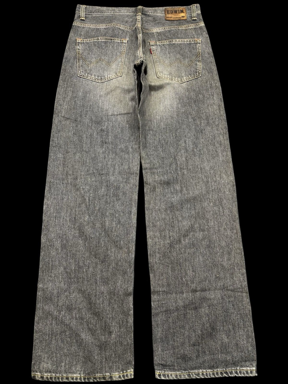 Edwin 💥90s Extra Baggy💥Vintage Edwin Rusty Black Wash Denim F839 Size US 33 - 2 Thumbnail
