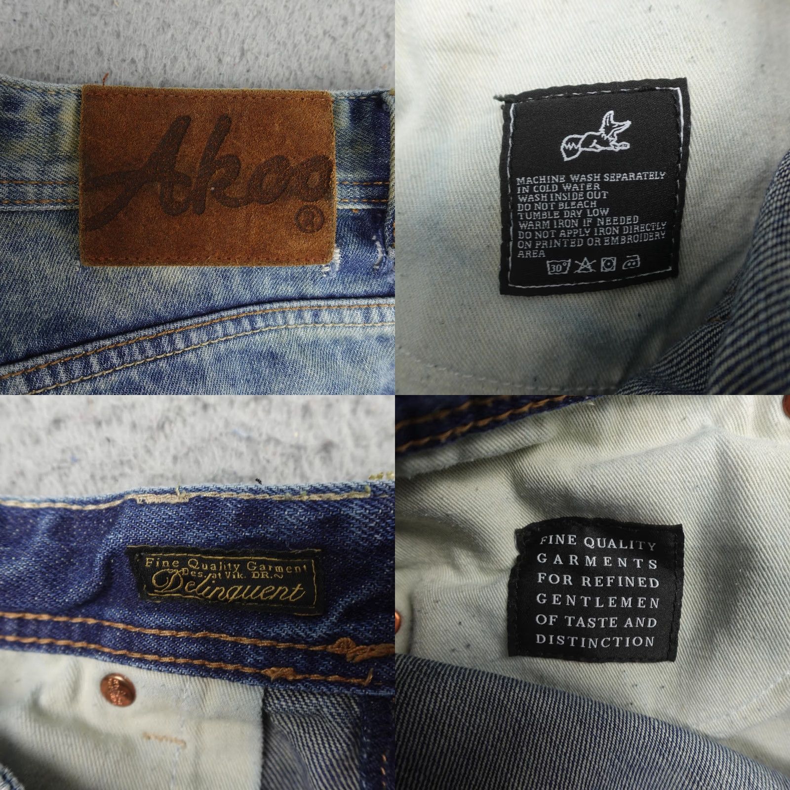 Denime Akoo Jeans Mens 36 Denim Distressed Zipper Pocket 5-Pocket Regular Blue Hip Hop Logo Size US 36 / EU 52 - 9 Thumbnail