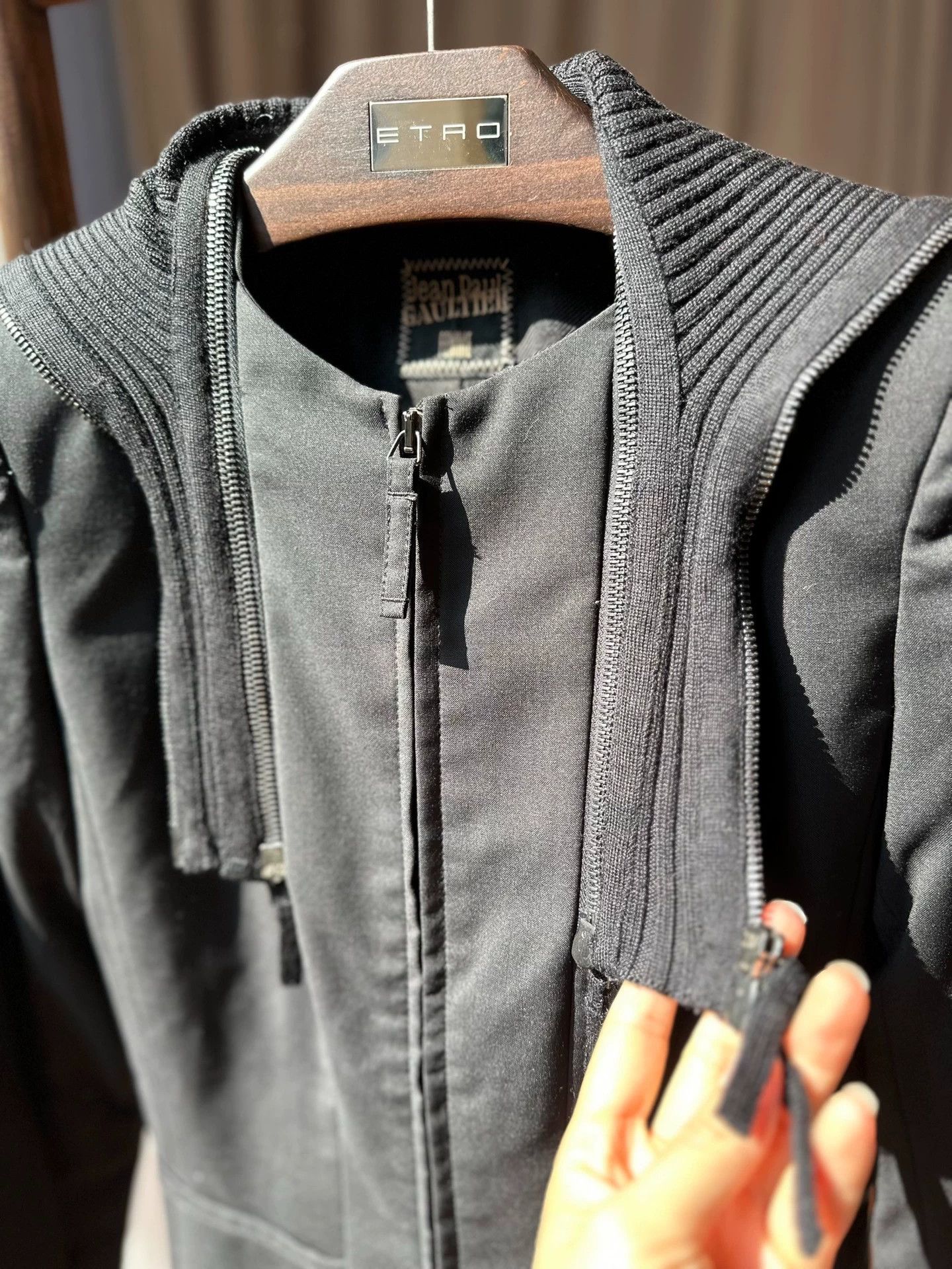 Jean Paul Gaultier JPG Wool Jacket Deconstructed Collar Silk Lining New Size XS / US 0-2 / IT 36-38 - 3 Thumbnail