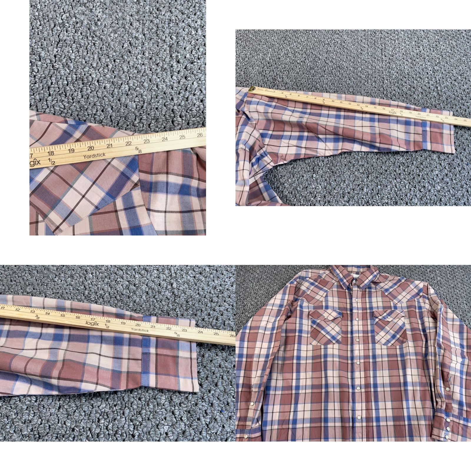 Vintage VINTAGE 80s Western Style Shirt Plaid Brown Lightweight Snap Button Long Sleeve Collared 3XL Mens Shirt Size US XXL / EU 58 / 5 - 8 Thumbnail