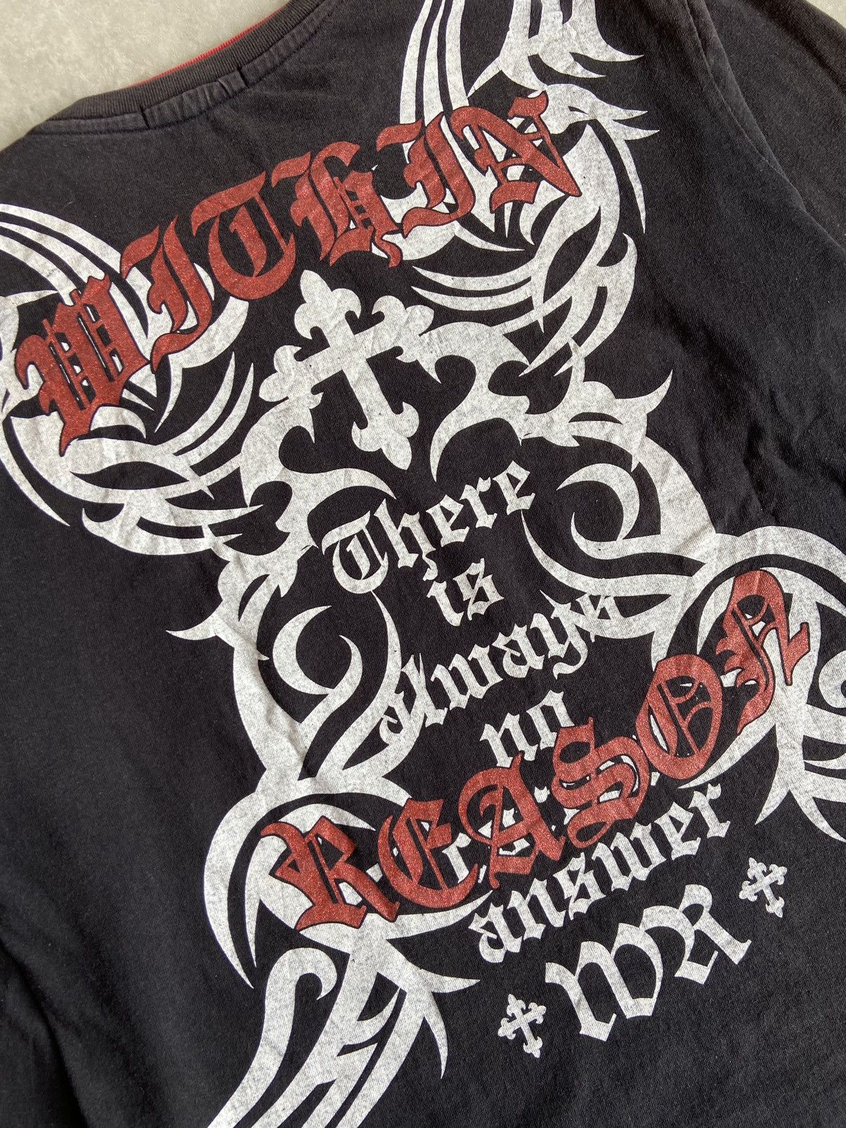 If Six Was Nine × Japanese Brand × Le Grande Bleu (L.G.B.) VINTAGE BULLET NOISE CHROME PUNK HEARTS CROSS LONGSLEEVE Size US L / EU 52-54 / 3 - 12 Thumbnail