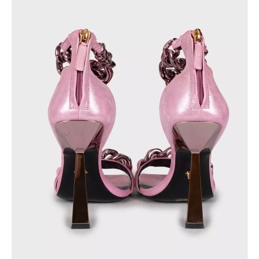 Versace Versace Pink Medusa Textile Heeled Sandals 38.5 Size US 8.5 / IT 38.5 - 4 Thumbnail