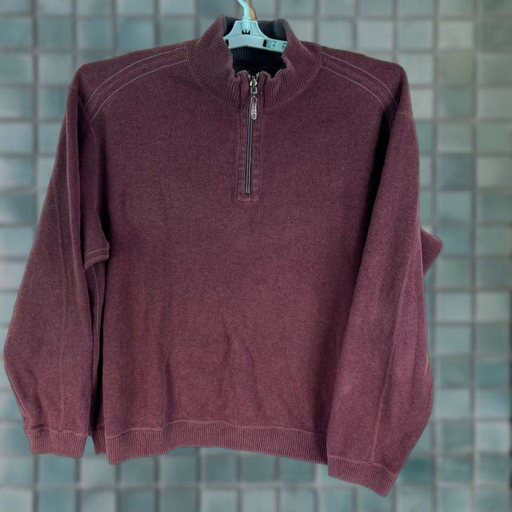 Tommy Bahama Tommy Bahama 1/4 Zip Jersey Sweatshirt Mens XL Maroon Size US XL / EU 56 / 4 - 1 Thumbnail