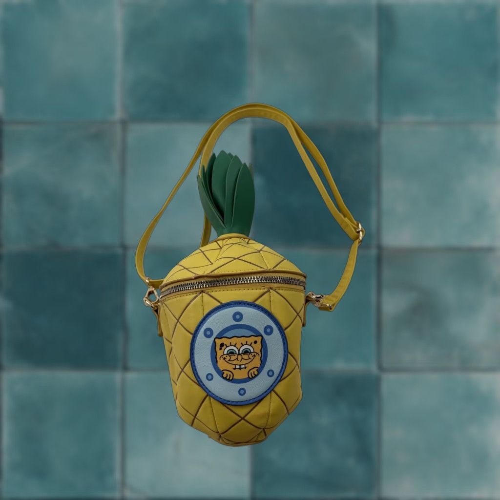 Mad Engine SpongeBob SquarePants Pineapple Crossbody Bag Womens Yellow Nickelodeon Size 28" / US 6 / IT 42 - 1 Thumbnail