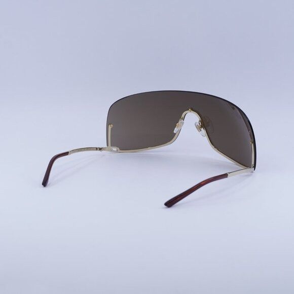 Gucci Gucci GG1560S 002 Sunglasses Gold Shield Frame, Brown Lenses Size ONE SIZE - 9 Thumbnail