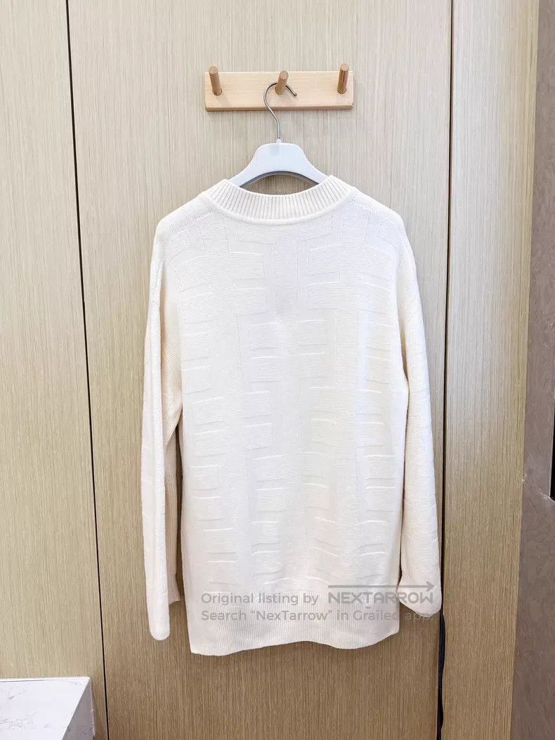 Hermes Hermes Ivory printed wool knit sweater cardigan, versatile Size XXS / US 00 / IT 34 - 4 Thumbnail