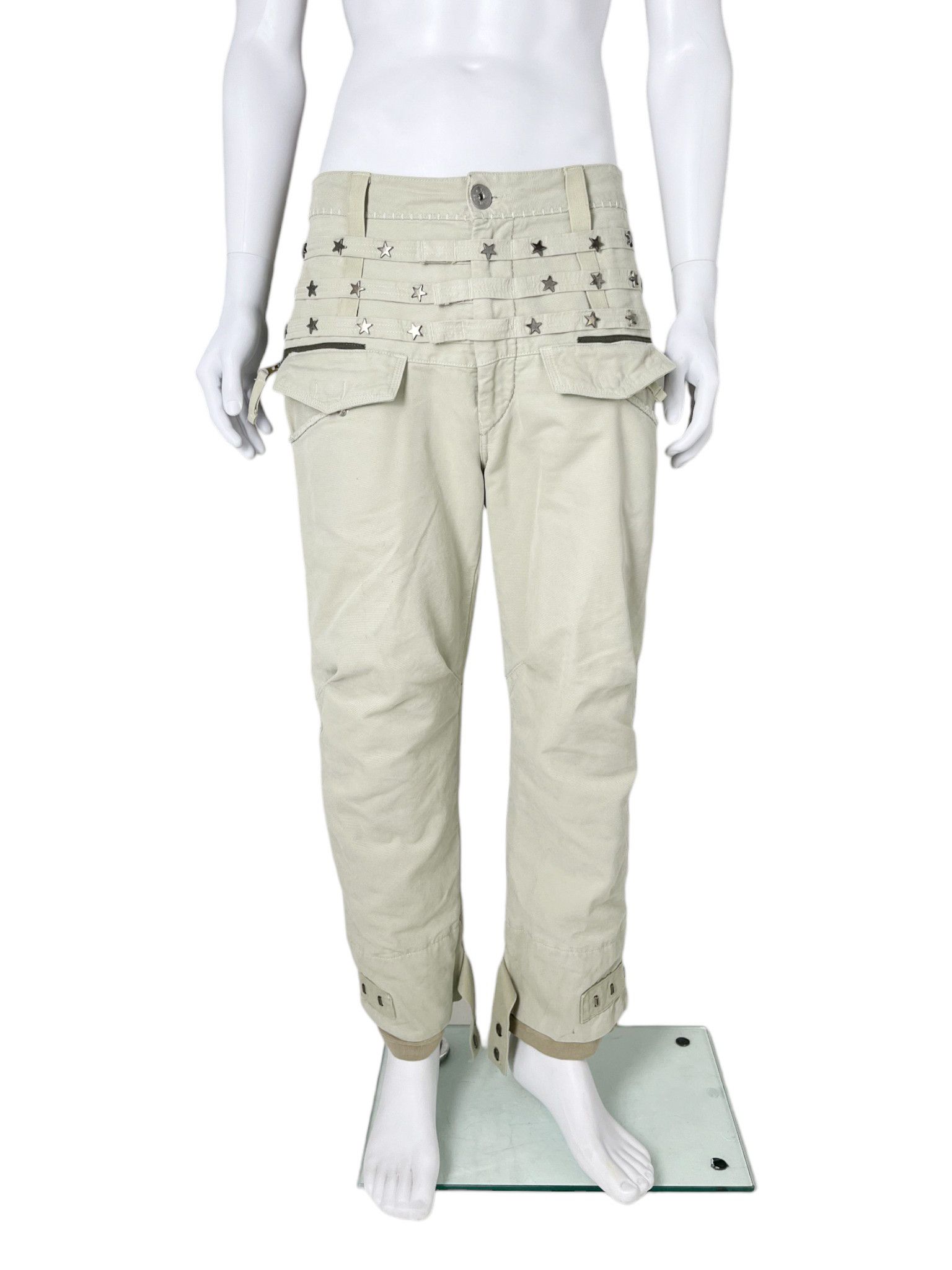 Marithe + Francois Girbaud 2000's Starts Grey Cargo Jeans Size US 31 - 1 Thumbnail