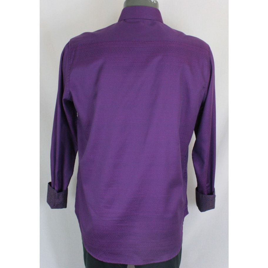 Robert Graham Robert Graham Geometric Print Flip Cuff Shiny Purple Shirt M Size US M / EU 48-50 / 2 - 3 Thumbnail