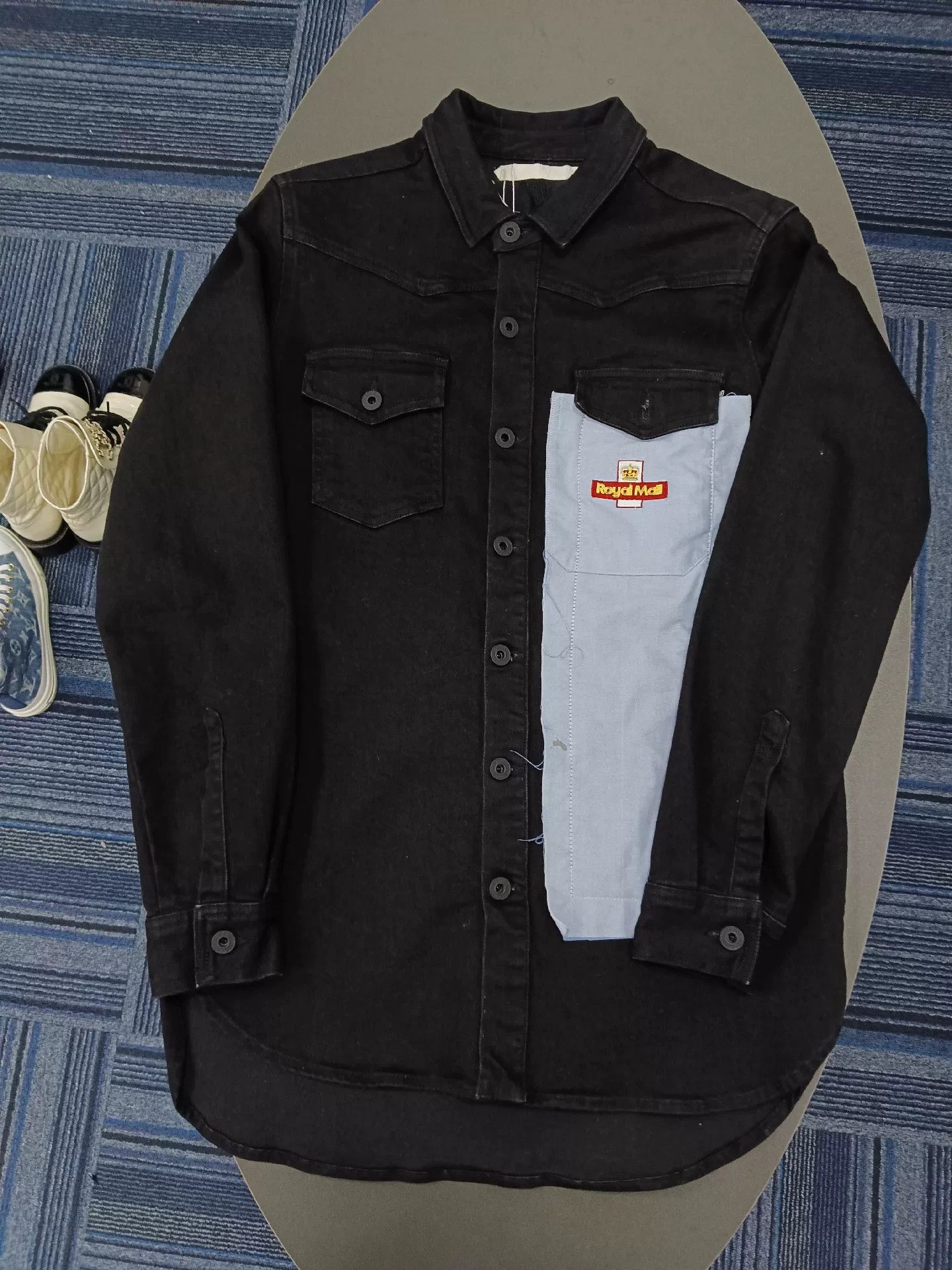 Off-White offwhite embroidered pattern shirt in black Size US S / EU 44-46 / 1 - 1 Thumbnail