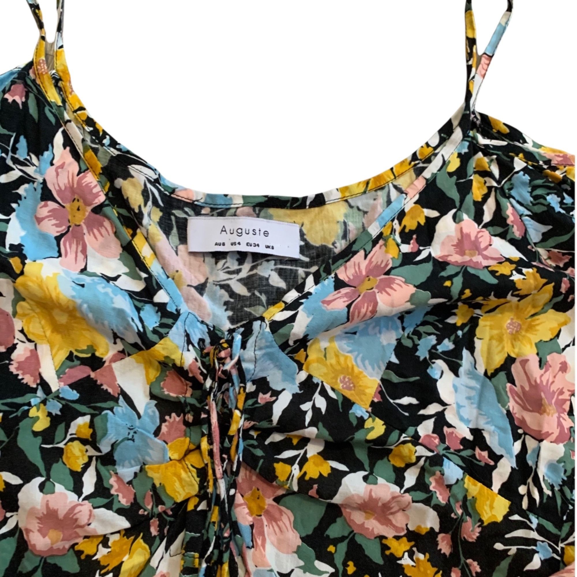 Other Auguste The Label Floral Cold Shoulder 100% Rayon Dress 4 Size S / US 4 / IT 40 - 2 Thumbnail