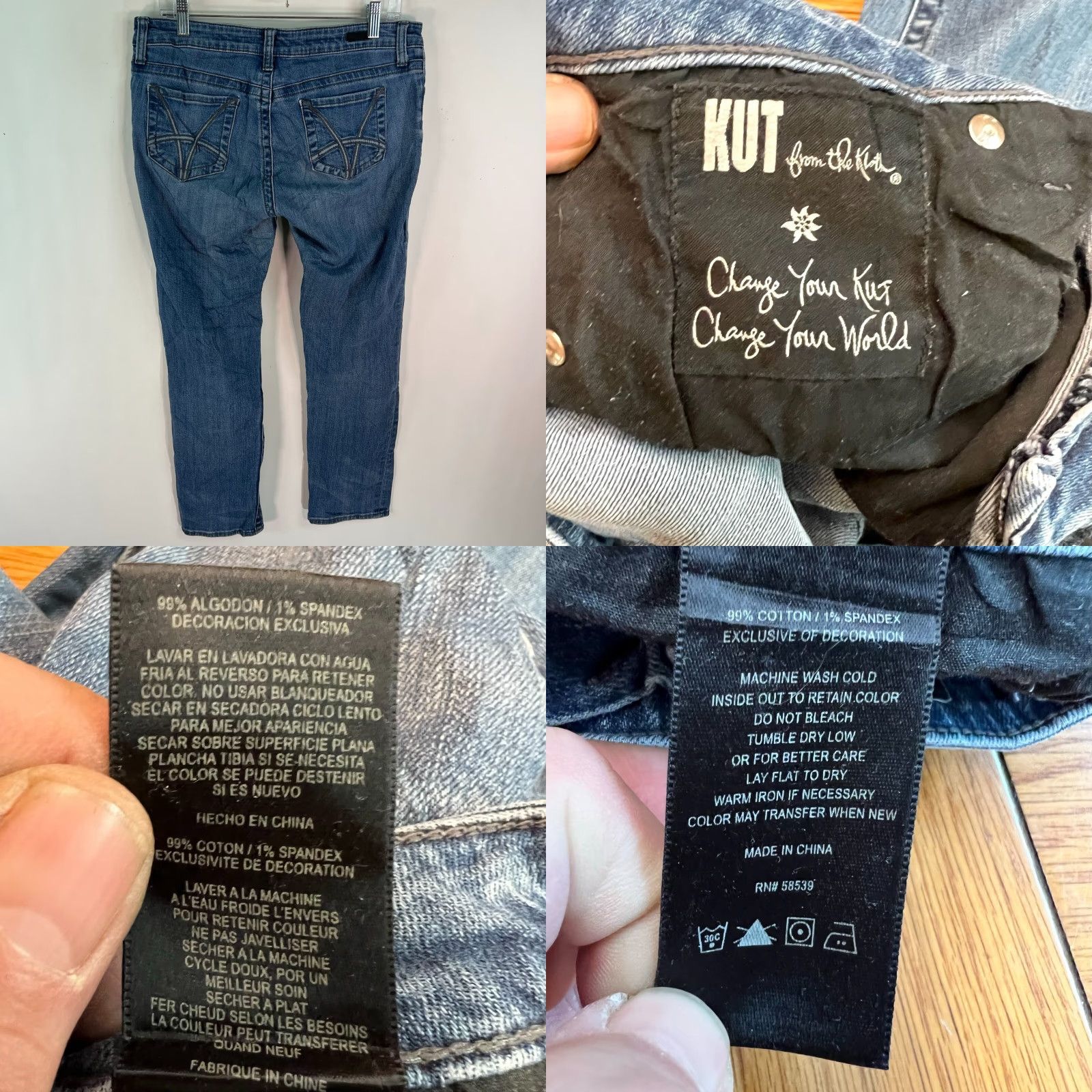 Vintage VINTAGE Kut From The Kloth Total Control Denim Jeans Women's 34 Black? Blue 8P 27? Size 30" / US 8 / IT 44 - 8 Thumbnail