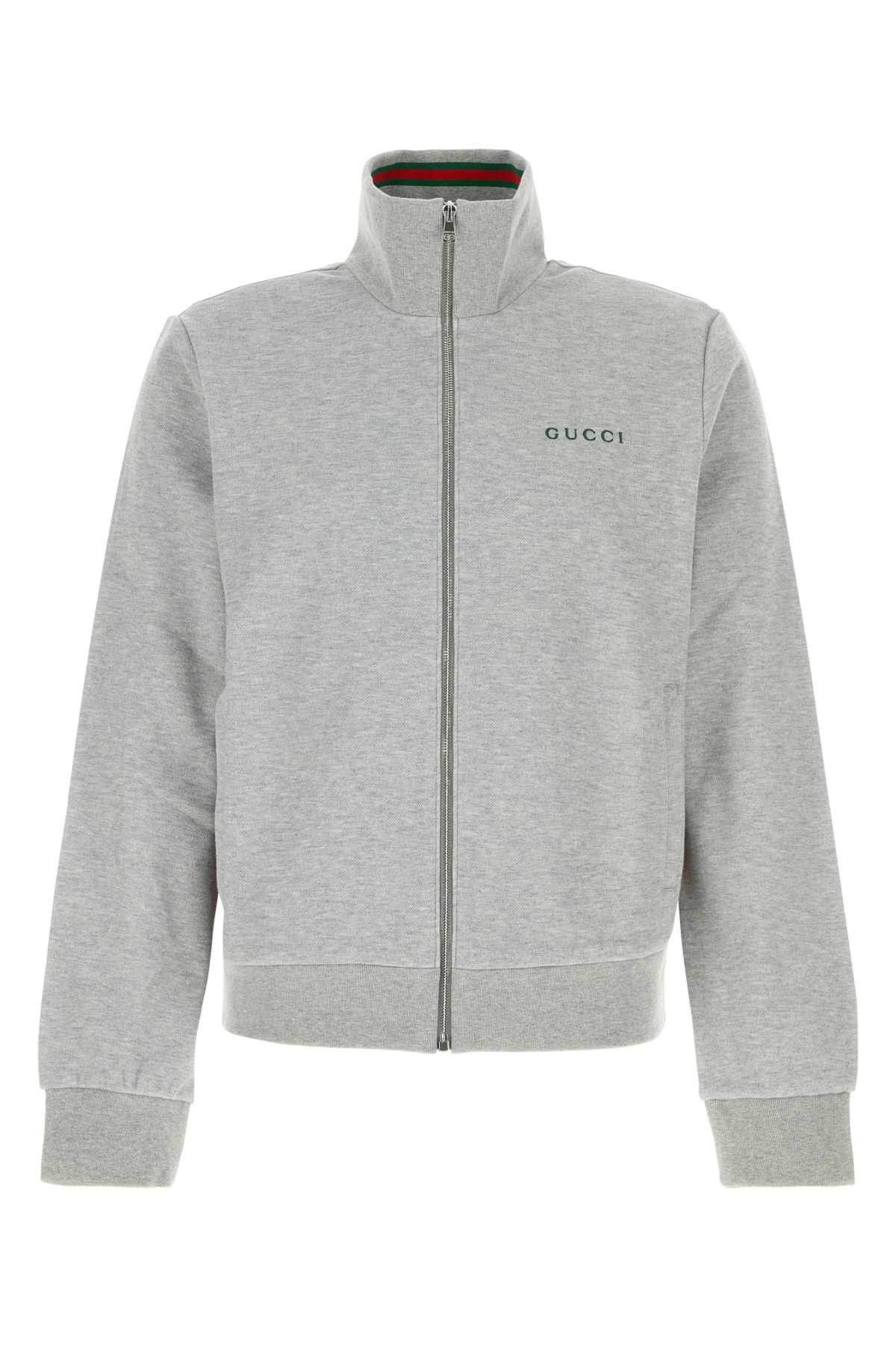 Grey Stretch Cotton Blend Sweatshirt