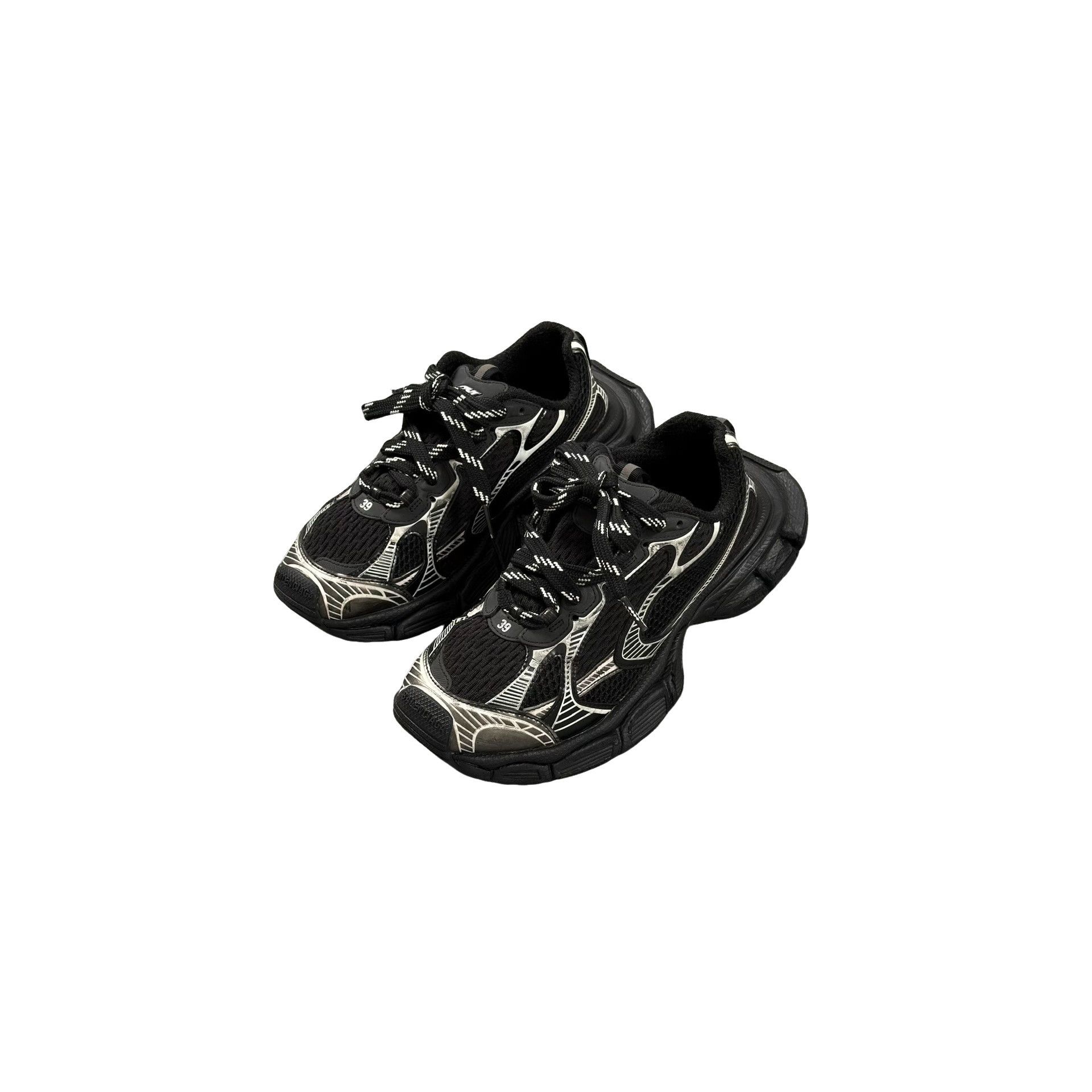 Balenciaga Balenciaga 3XL Sneakers Black Silver Size 6 Size US 6 / EU 39 - 1 Thumbnail