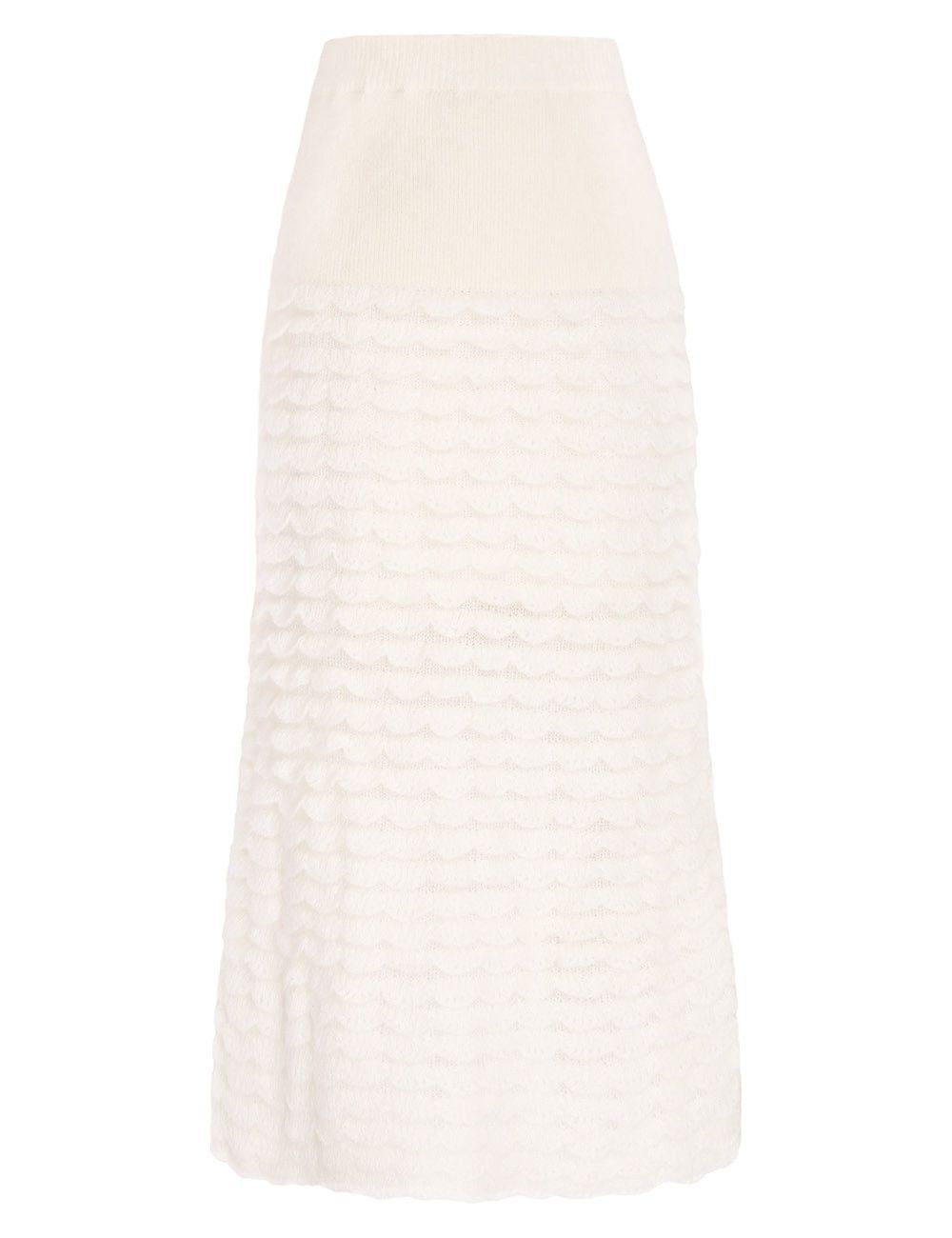 Zimmermann oc11z0425 Luminosity Scallop Skirt in Ivory Size 27" / US 4 / IT 40 - 2 Thumbnail