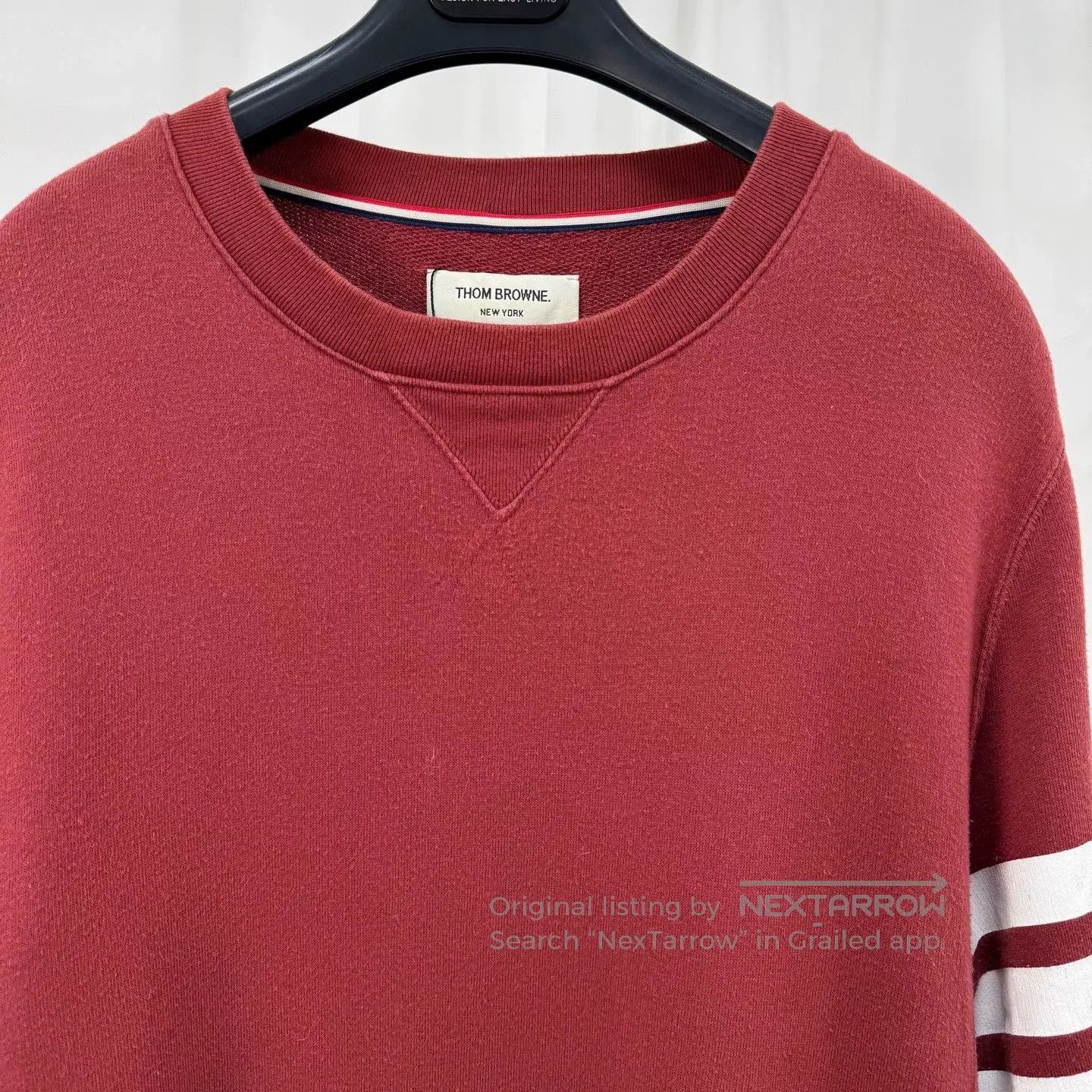 Thom Browne thom browne burgundy crewneck sweatshirt. Size US M / EU 48-50 / 2 - 3 Thumbnail