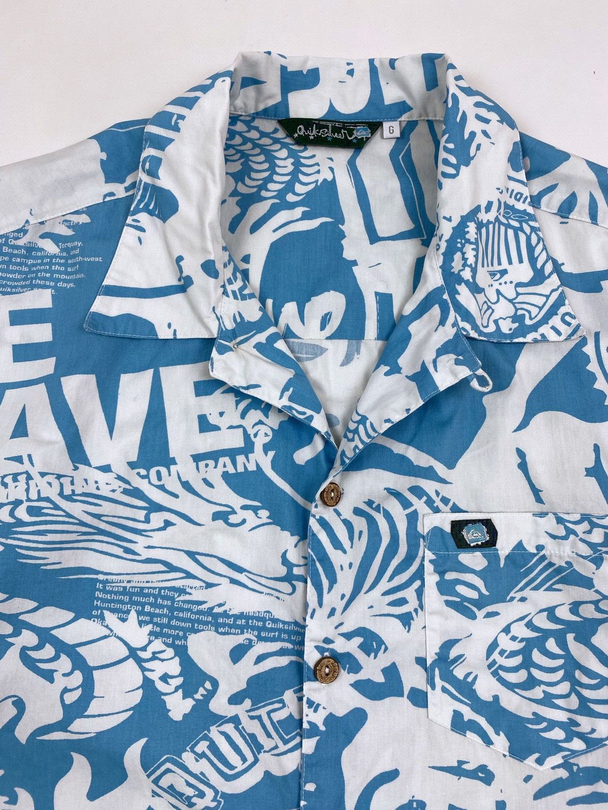 Quiksilver 2000’s Vintage Quiksilver Over Printed Aloha Shirt Size US L / EU 52-54 / 3 - 3 Thumbnail