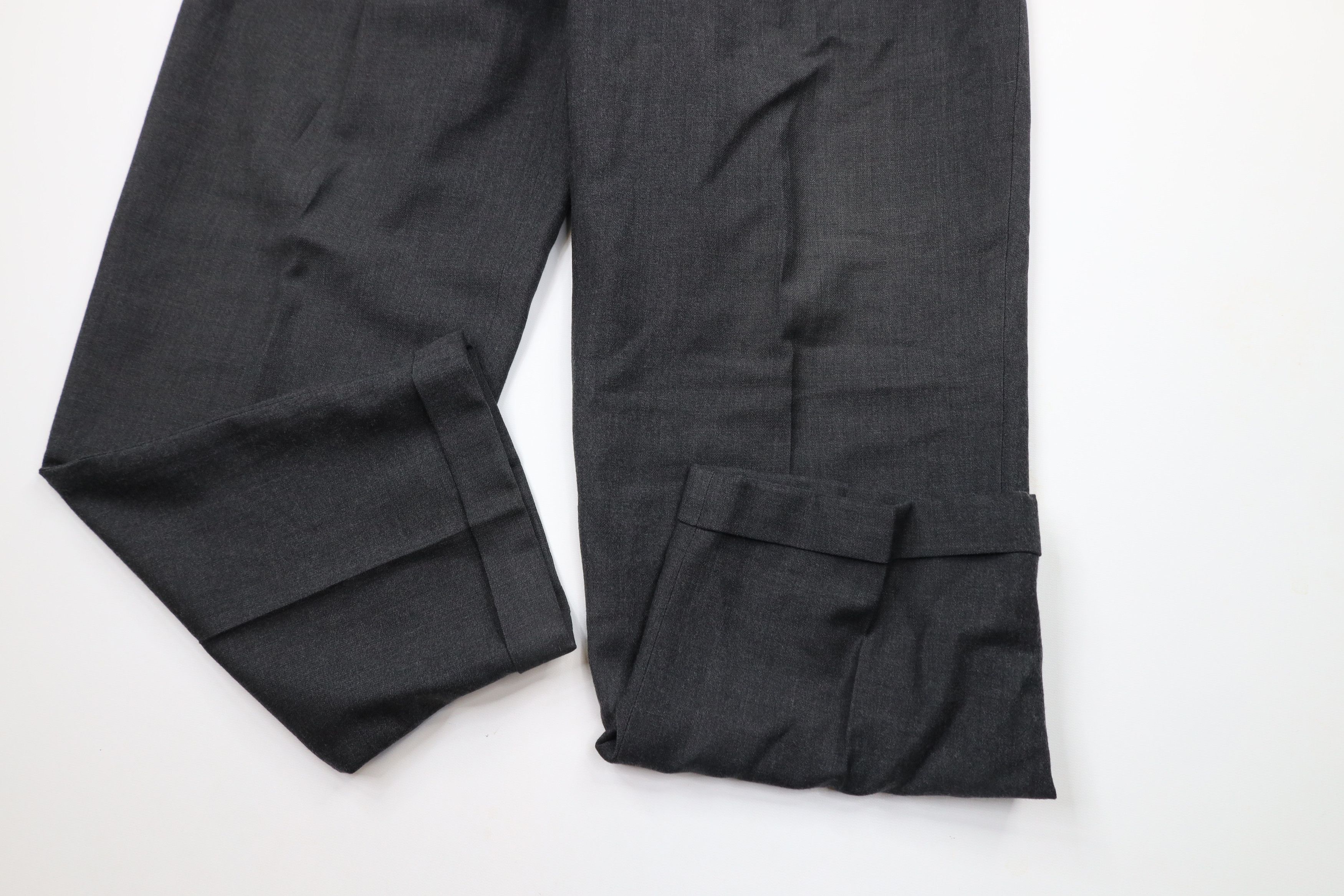 Eddie Bauer × Vintage Vintage 90s Eddie Bauer Cuffed Wool Chino Pants Dark Gray Size US 36 / EU 52 - 5 Thumbnail