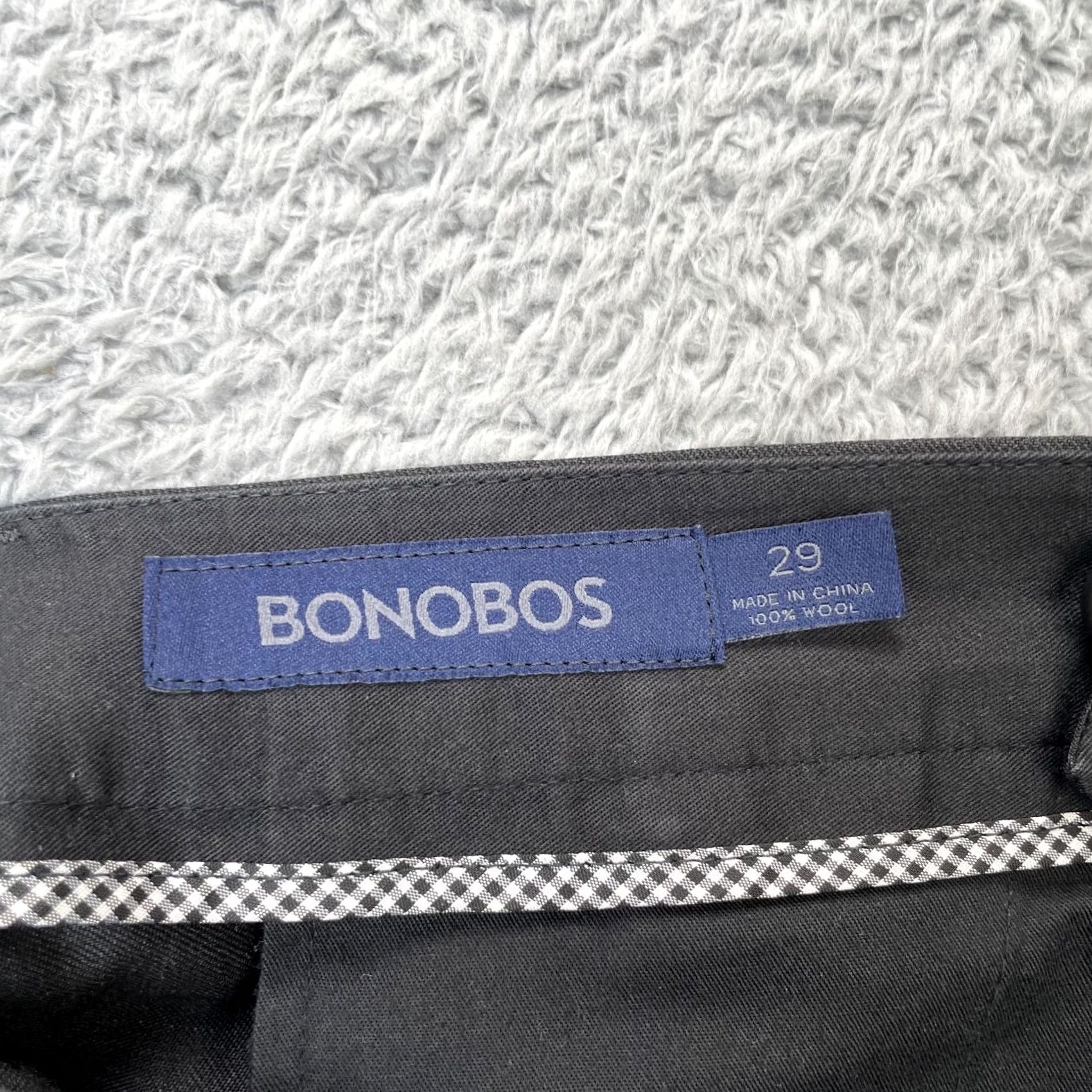 Bonobos Bonobos Mens Gray Wool Dress Pants Straight Fit 29 Business Formal Office Wear Size US 29 - 3 Thumbnail