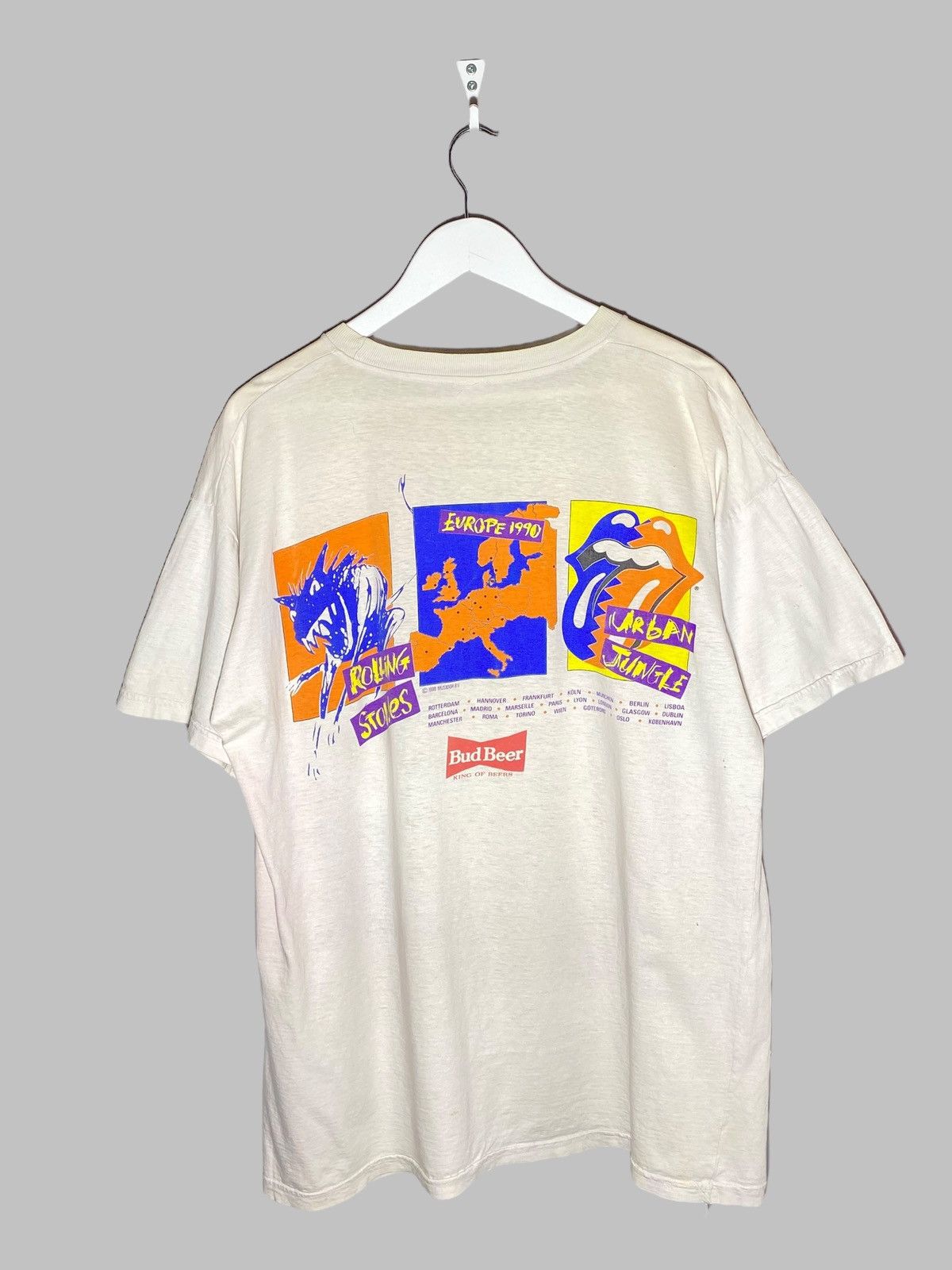 Band Tees 🔥 VINTAGE ROLLING STONES URBAN JUNGLE EUROPE 1990 TOUR SHIRT Size US L / EU 52-54 / 3 - 2 Thumbnail