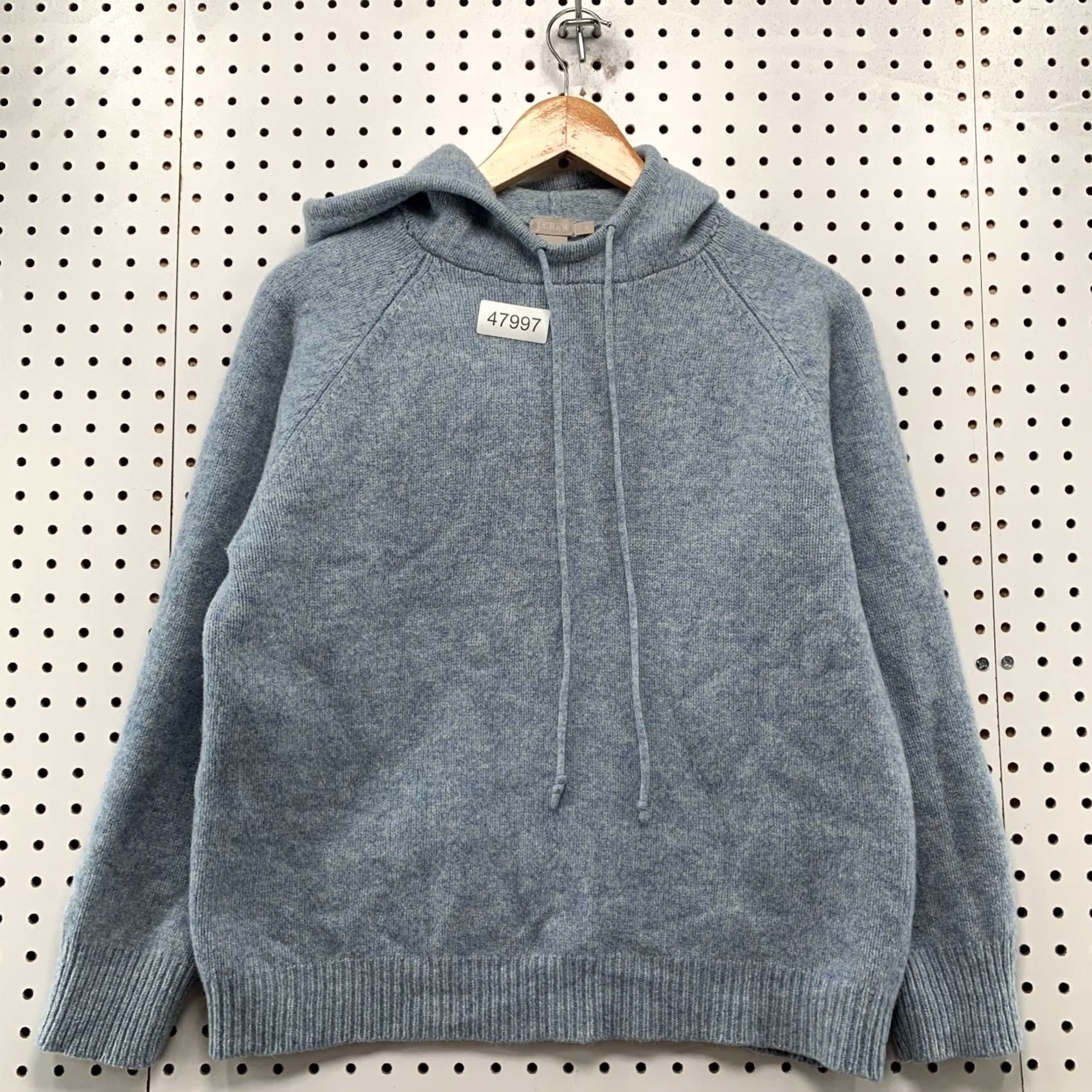 J.Crew J.CREW Wool Hoodie Sweater Womens Small Blue Hooded Lambswool Hong Kong Shirt Size S / US 4 / IT 40 - 2 Thumbnail