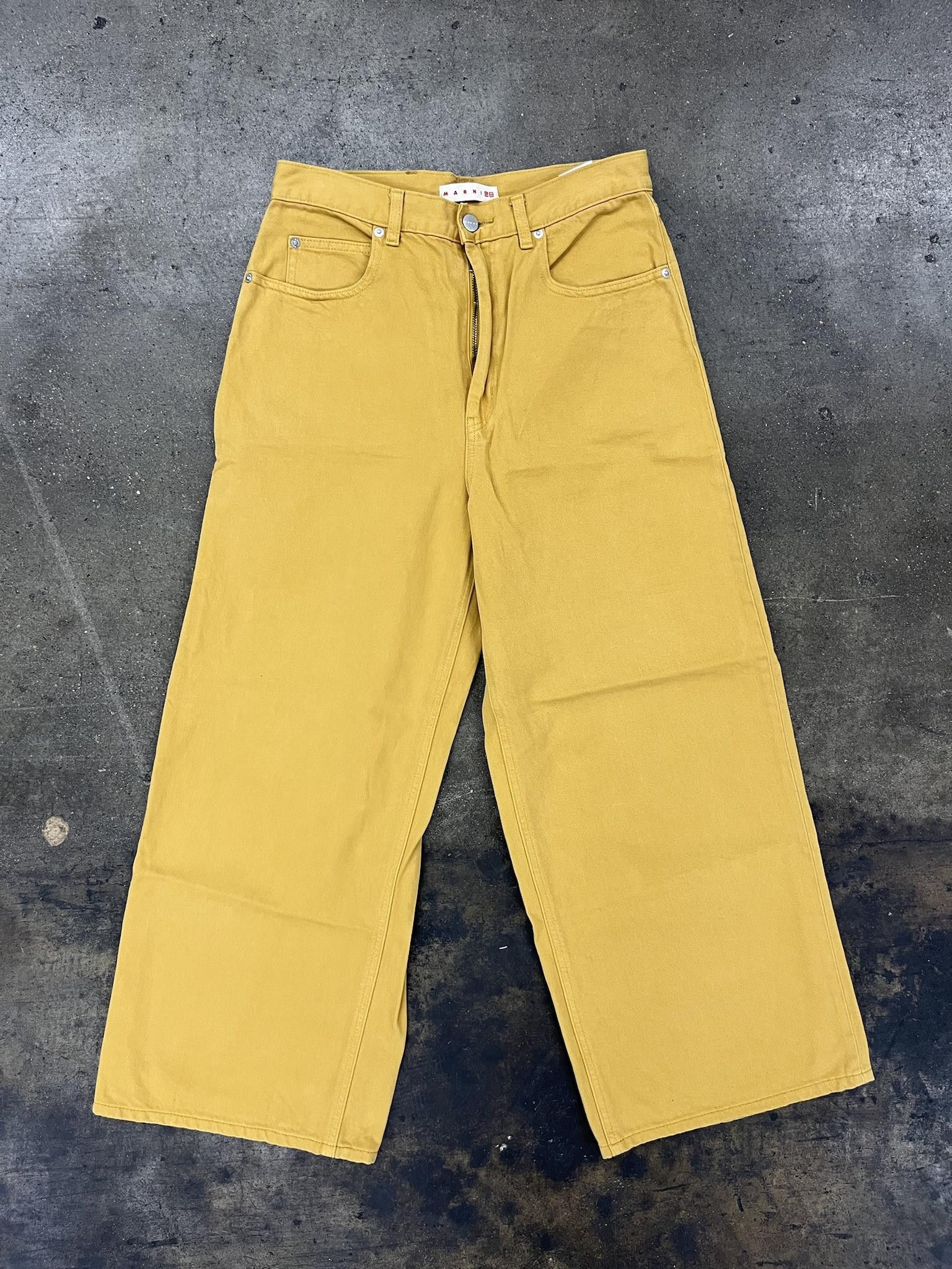 image of Marni x Uniqlo Baggy Denim in Yellow, Men's (Size 26)