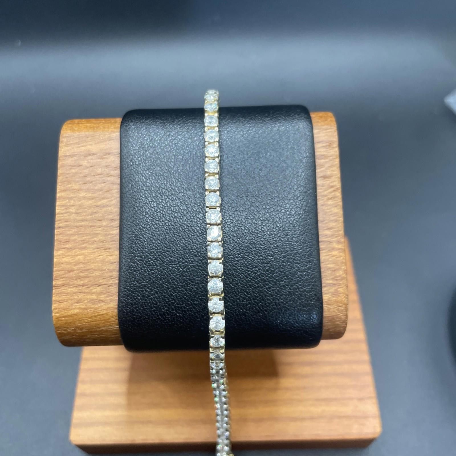 The Unbranded Brand PAJ 925 Sterling Silver Square Cubic Zirconia Bracelet 7” Size ONE SIZE - 1 Thumbnail