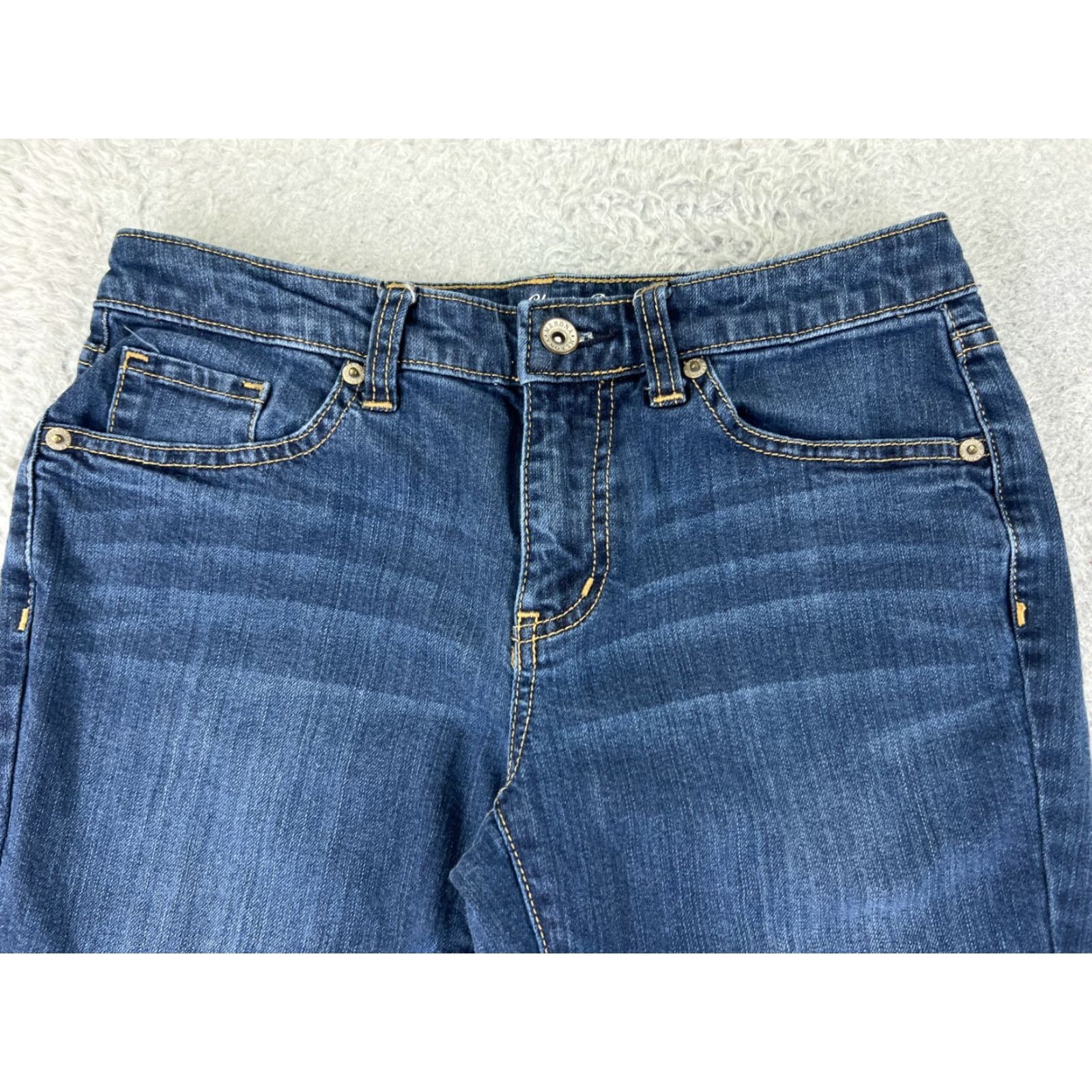 Merona VINTAGE Merona Pants Womens 4 Blue Denim Jeans Low Rise Bootcut Cotton Blend Jeans Size 27" / US 4 / IT 40 - 4 Thumbnail