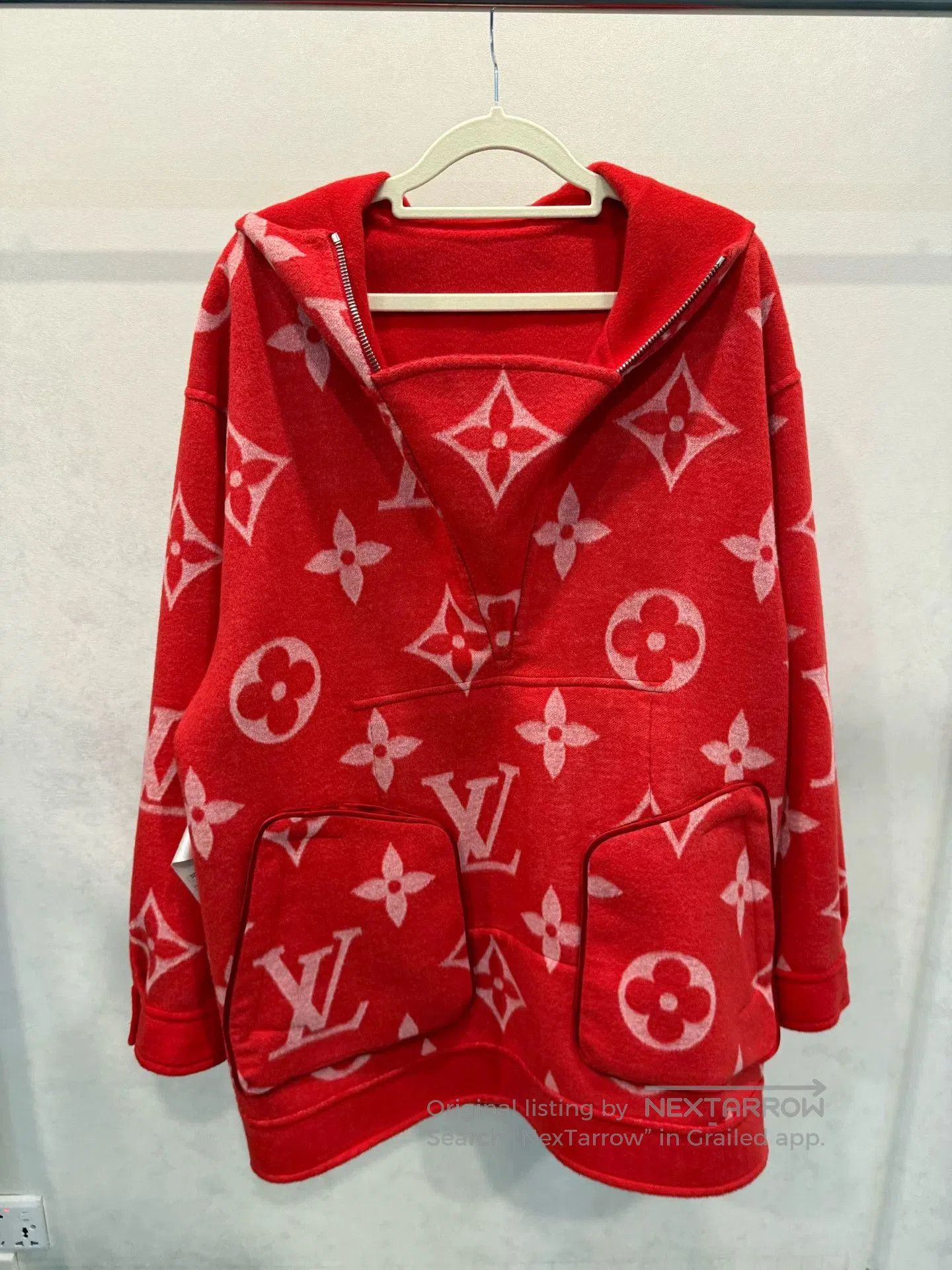 Louis Vuitton Louis Vuitton Red Hoodie with Trim. Size US M / EU 48-50 / 2 - 2 Thumbnail