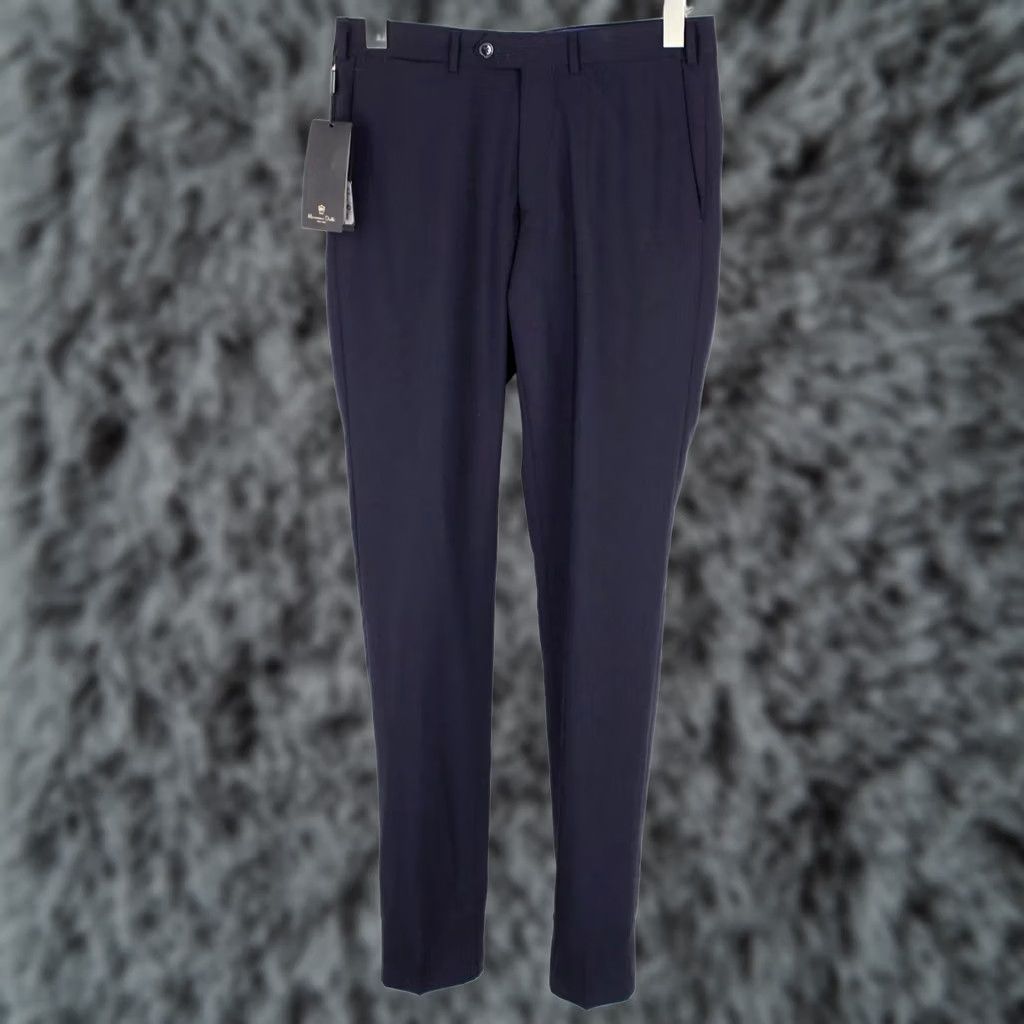 Massimo Dutti Massimo Dutti Trousers Men US 30 Wool Pinstripe Pleated Super 120's Formal Blue 34in Inseam Mens Size US 30 / EU 46 - 1 Thumbnail