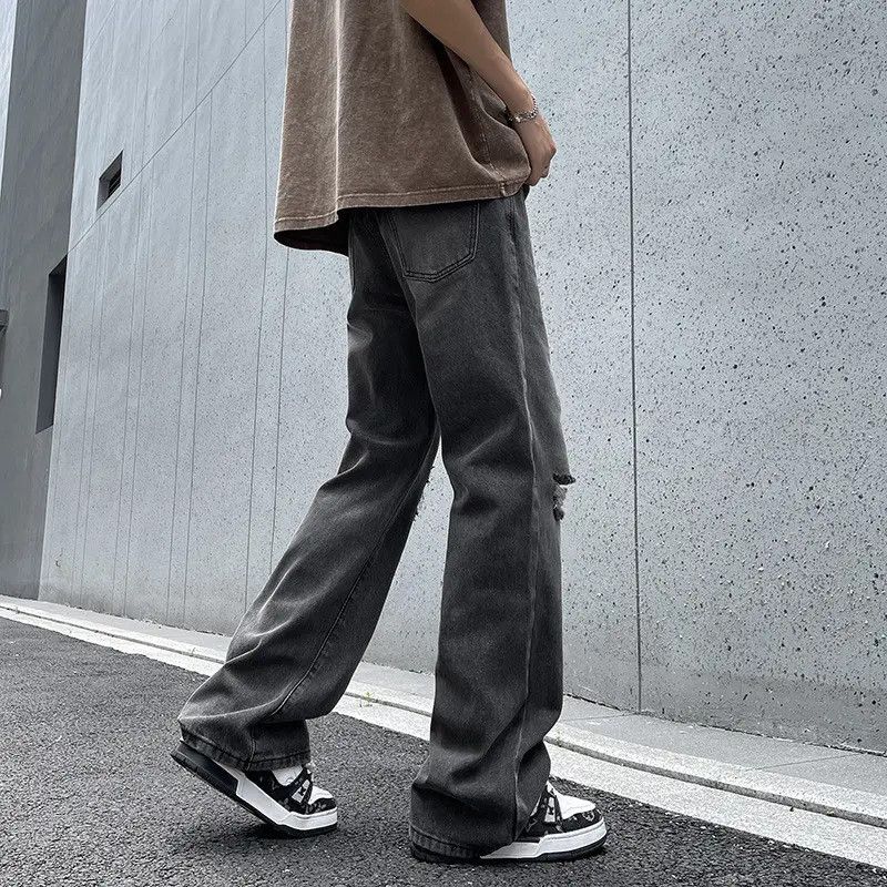Japanese Brand × Jean Retro loose casual straight leg ripped jeans Size US 30 / EU 46 - 4 Thumbnail