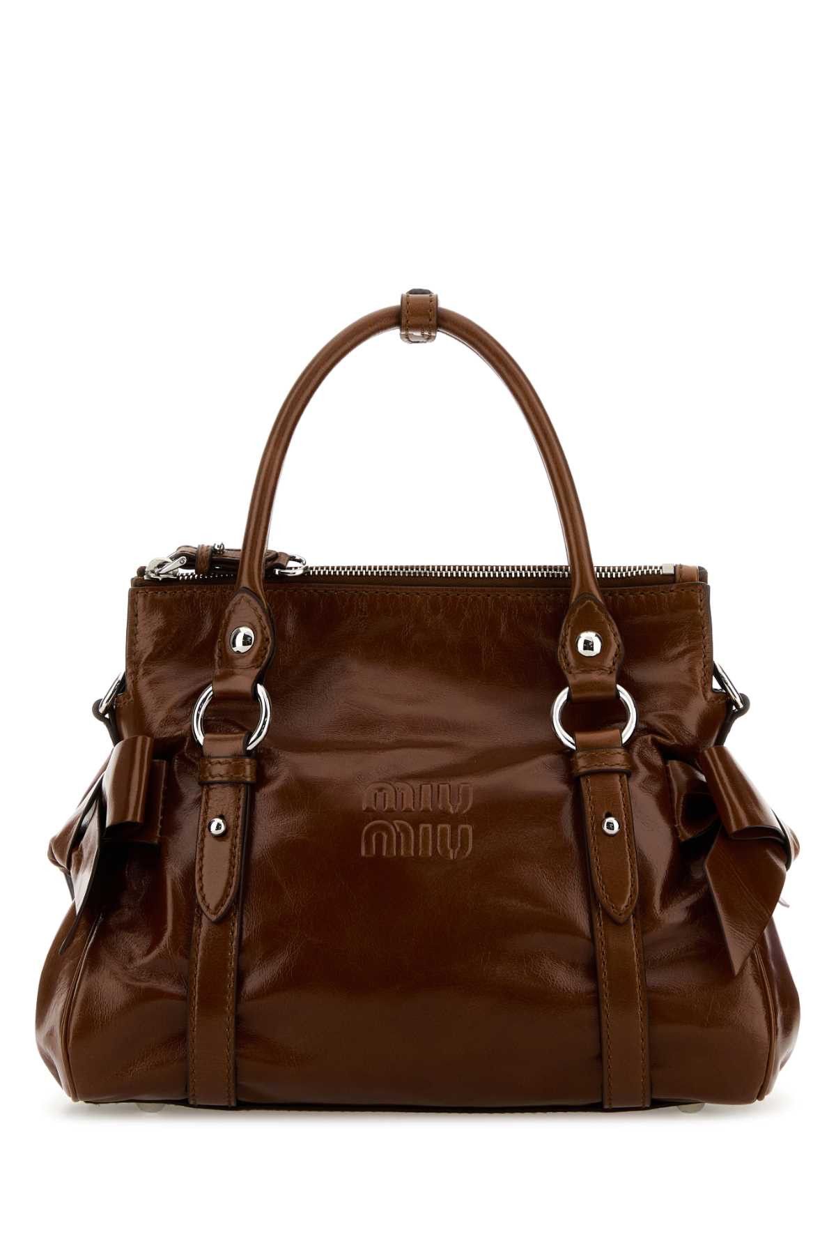 Miu Miu Brown Leather Handbag Size ONE SIZE - 1 Thumbnail
