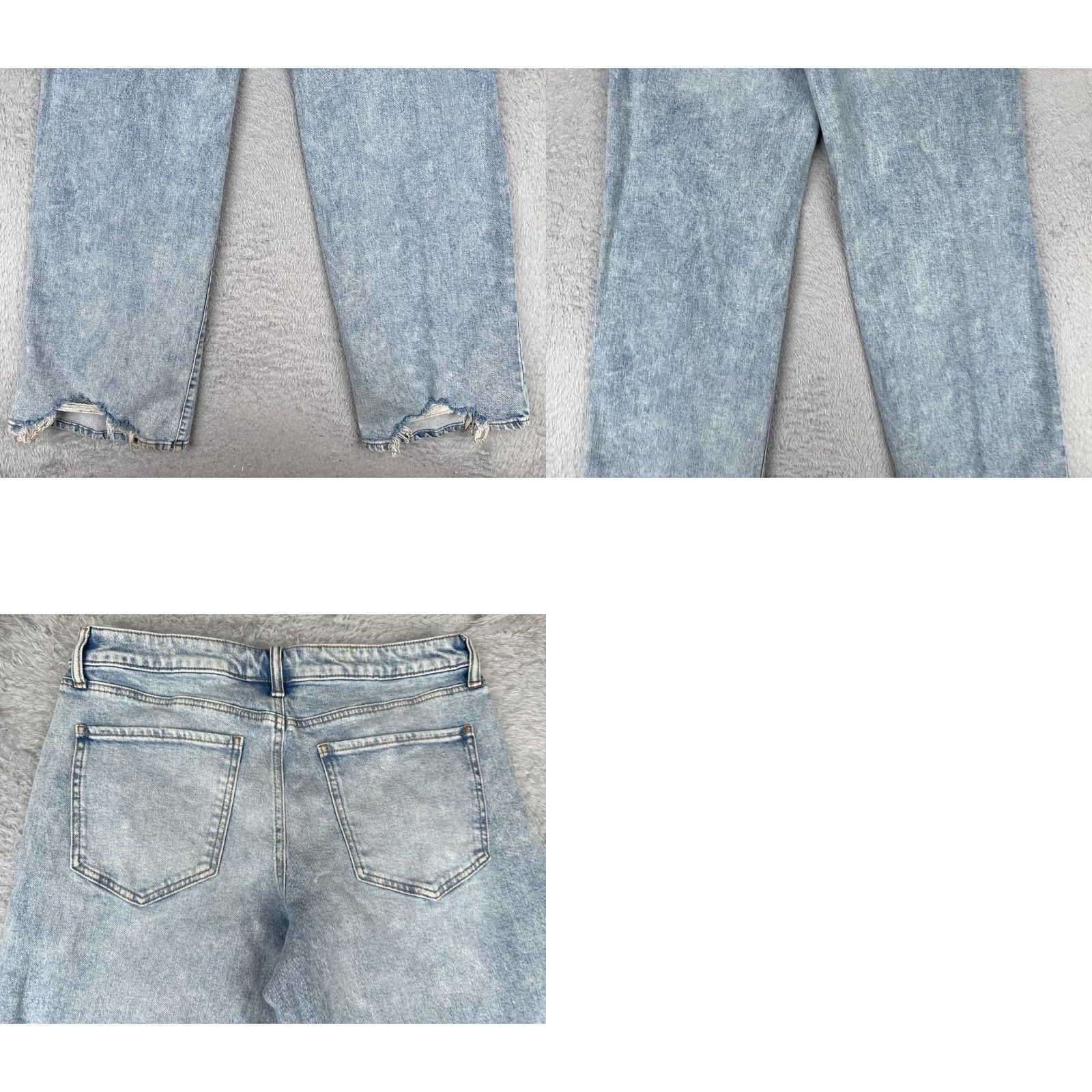 Vintage SO Jeans Juniors 11 Blue Denim Wide-Leg High Rise Cotton Blend Distressed 32x34 Jeans Womens Size 32" / US 10 / IT 46 - 10 Thumbnail