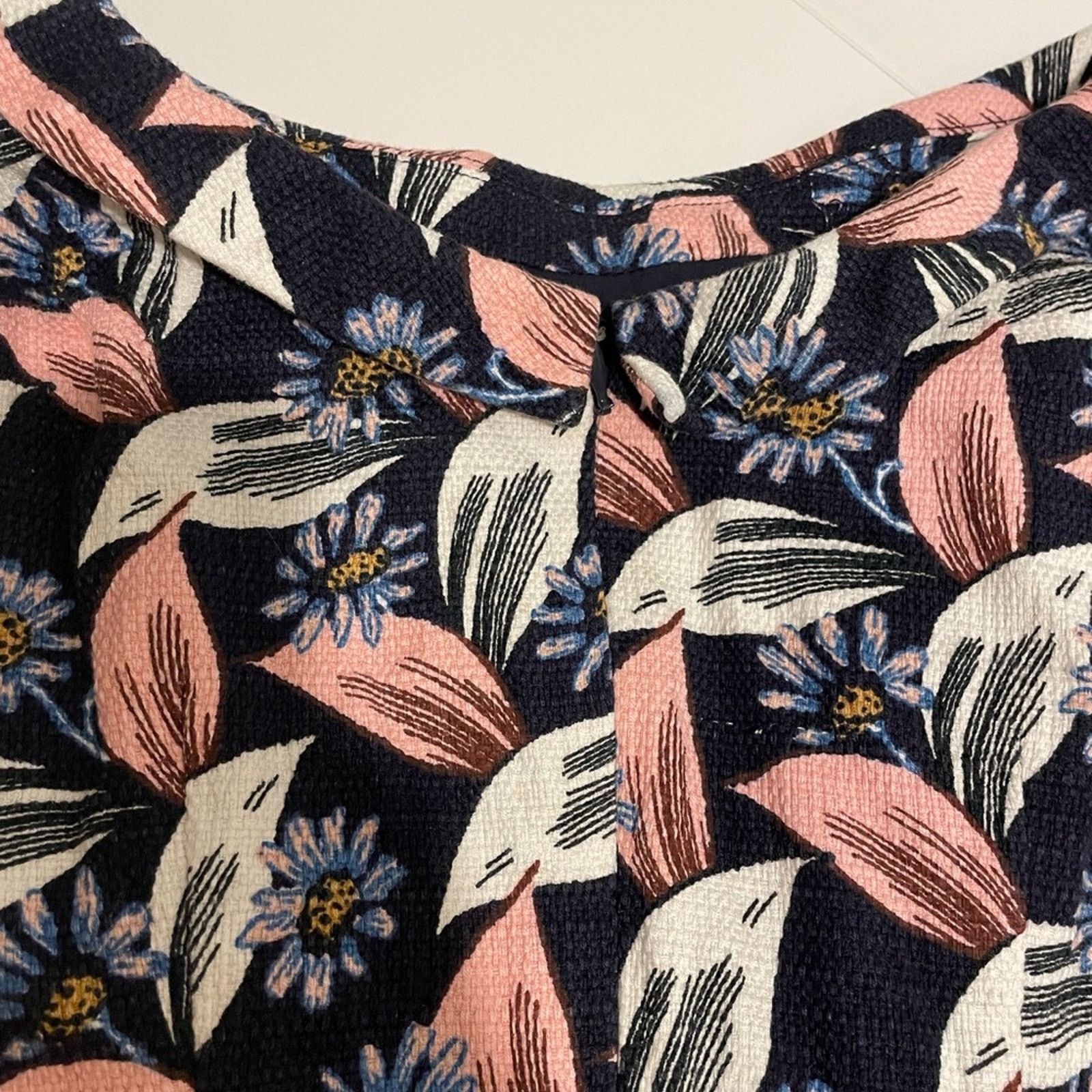 Boden Boden Martha Style Daisy Print Navy Pink Boatneck Top 2 Size XS / US 0-2 / IT 36-38 - 4 Thumbnail