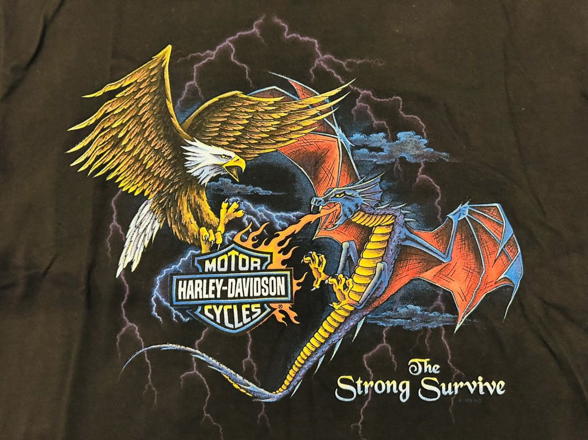 Harley Davidson Vtg Harley-Davidson Mens Tshirt Strong Survive-LRG Size US L / EU 52-54 / 3 - 2 Thumbnail