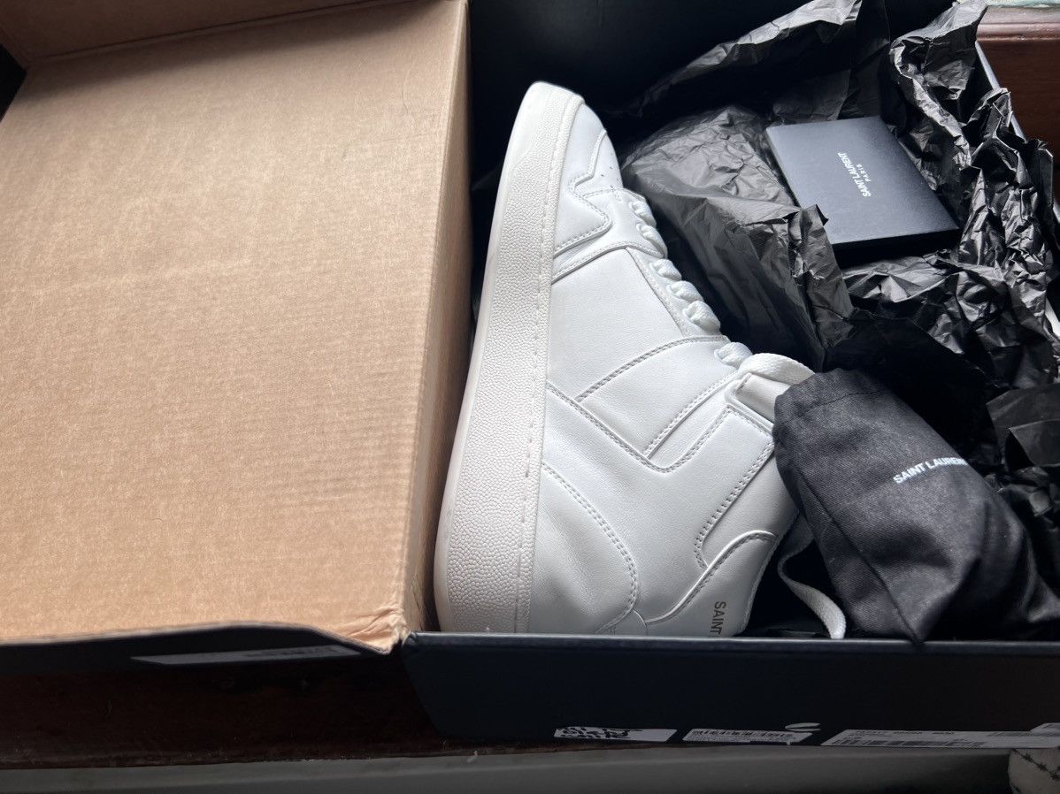Saint Laurent Paris $1.3K Lax dirty white mid-top sneakers, EU43.5/US10.5 Size US 10.5 / EU 43-44 - 25 Thumbnail