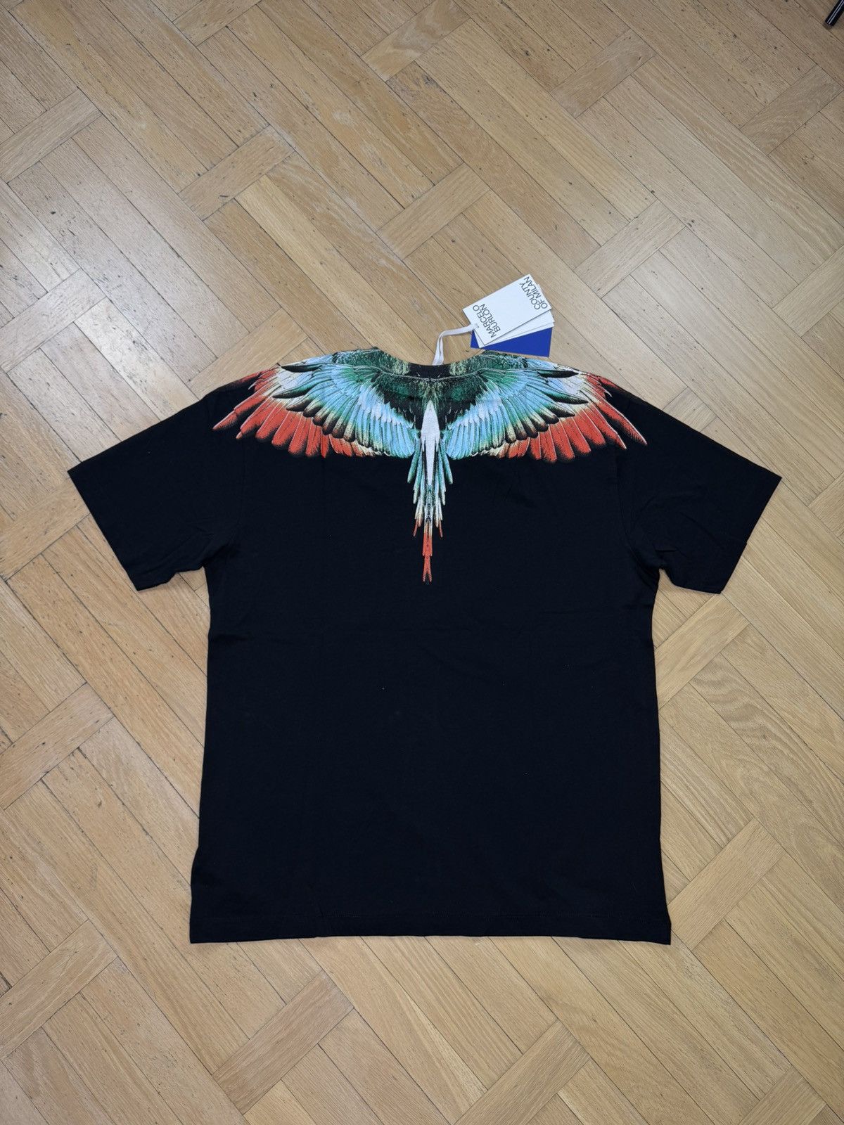 Marcelo Burlon MARCELO BURLON WING GREEN ORANGE BLACK TEE Size US XL / EU 56 / 4 - 2 Thumbnail
