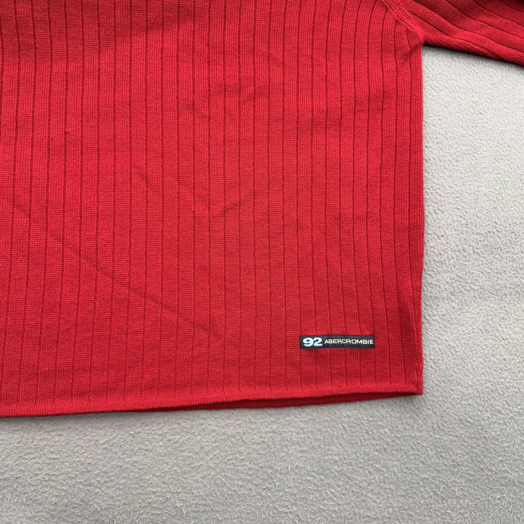Abercrombie & Fitch VINTAGE Abercrombie & Fitch Sweater Mens XL Red Mock Neck Ribbed Stripe Long Sleeve Y2K Size US XL / EU 56 / 4 - 7 Thumbnail