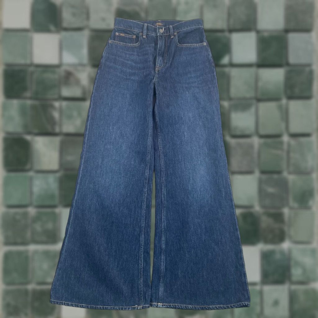 Polo Ralph Lauren Polo Ralph Lauren Jeans Women 26 High-Rise Wide-Leg 30in Blue Cotton Denim 5-Pocket Stretch Vintage: No Size 26" / US 2 / IT 38 - 1 Thumbnail