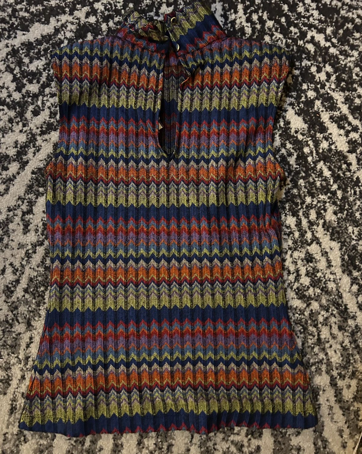 Ramy Brook Ramy Brook Madison Womens Chevron Mock Neck Tank Top Sweater Size XS / US 0-2 / IT 36-38 - 1 Thumbnail