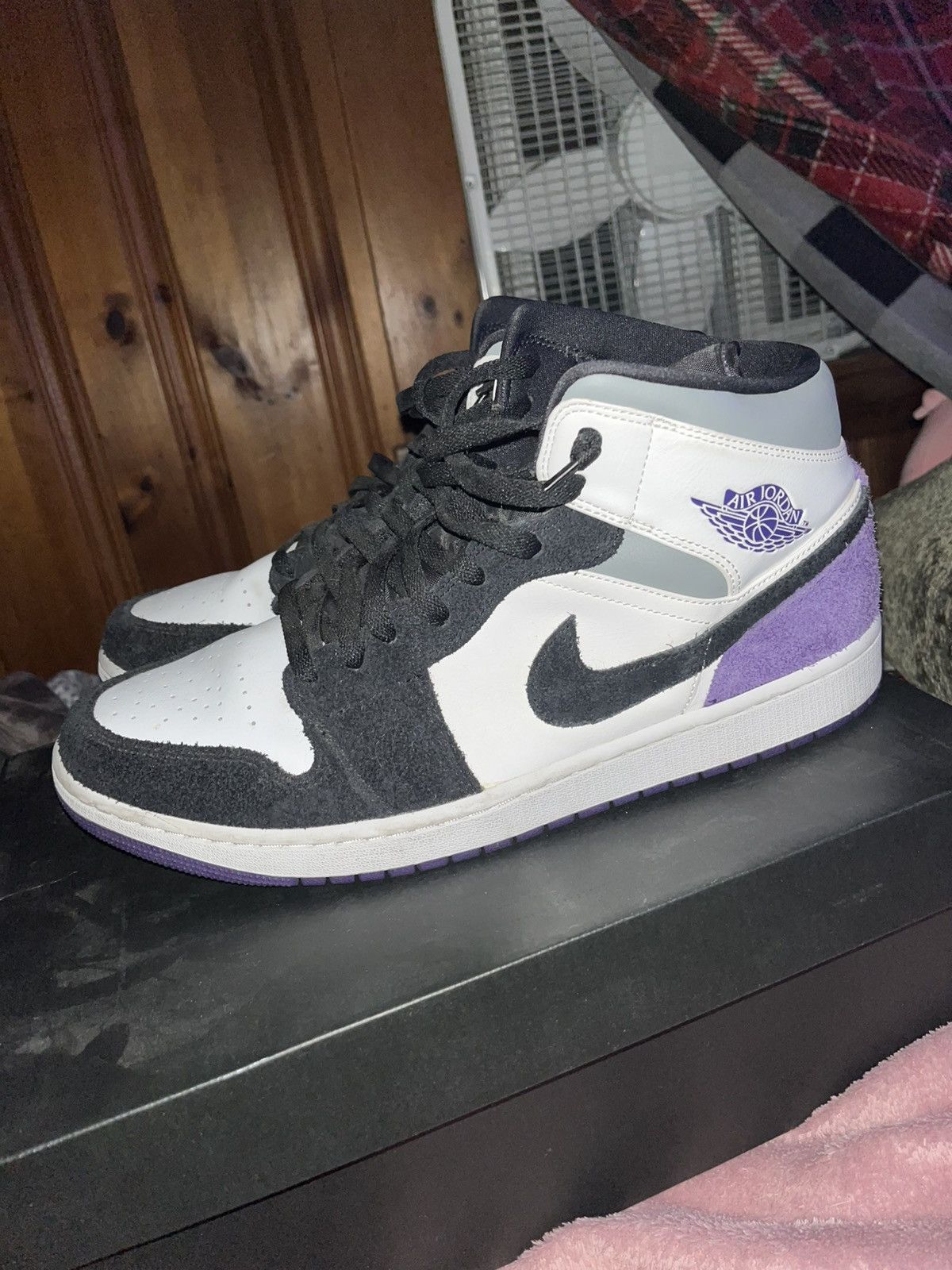 Jordan Brand Jordan 1 Mid SE Purple-black Size US 13 / EU 46 - 5 Thumbnail