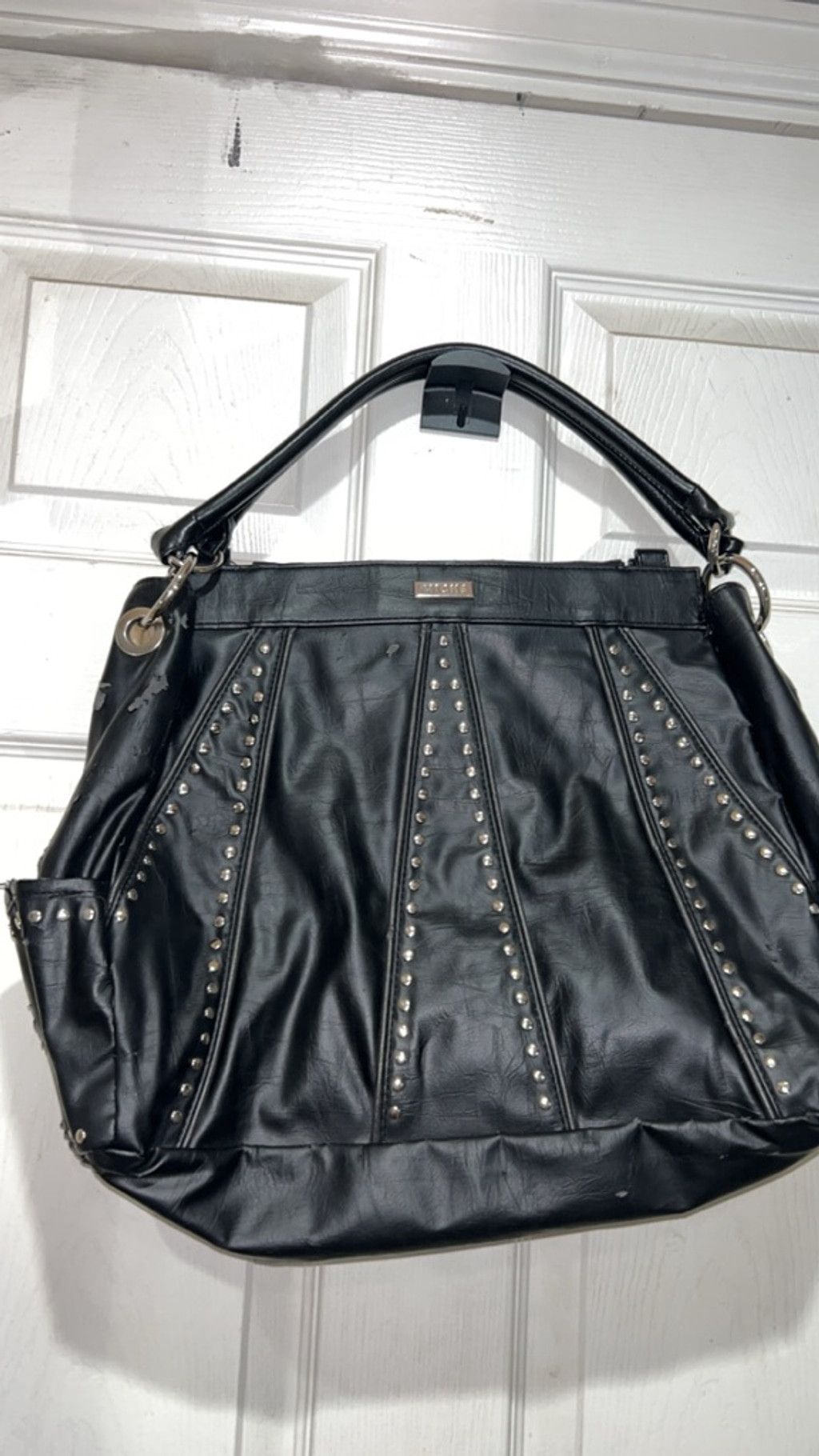 The Unbranded Brand Women's Unbranded Shoulder Bag One Size Black with Studs Size ONE SIZE - 1 Thumbnail