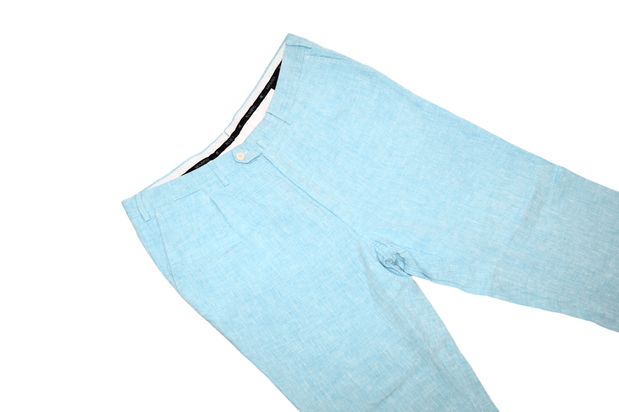 Eidos Napoli Gaiola Napoli x Massa Capri Aquamarine Pure Linen Trousers Size US 40 / EU 56 - 2 Thumbnail