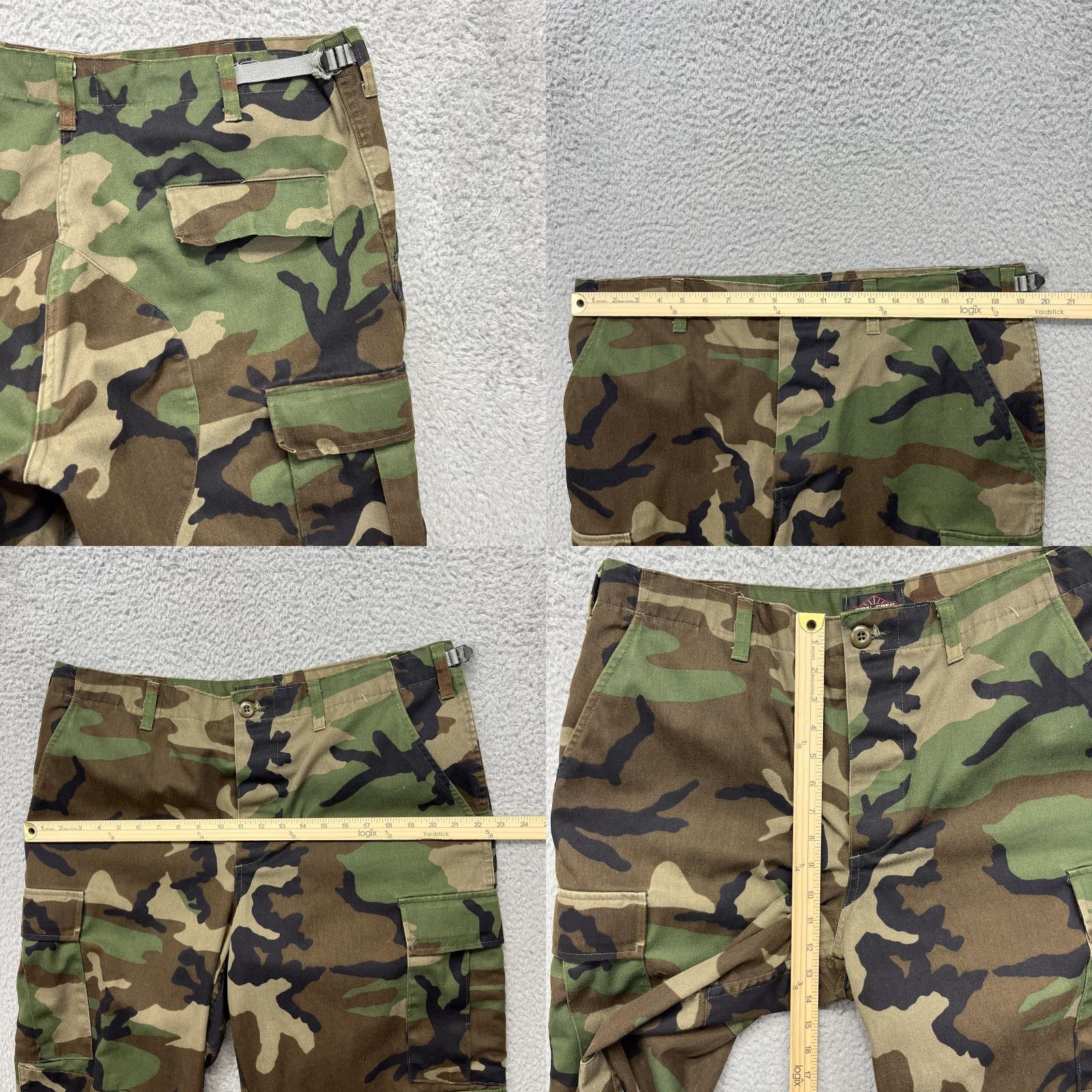 TRU-SPEC Pants Mens Large Woodland Camo Cargo BDU Adjustable Waist Drawstring