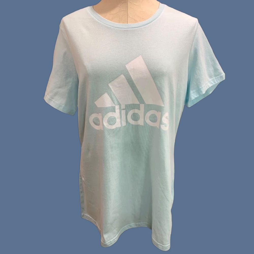 Adidas Adidas Womens New Logo Basic Tshirt Almost Blue HL2025 Shirt Adult 1X Women Blue 100% cotton Size XL / US 12-14 / IT 48-50 - 1 Thumbnail